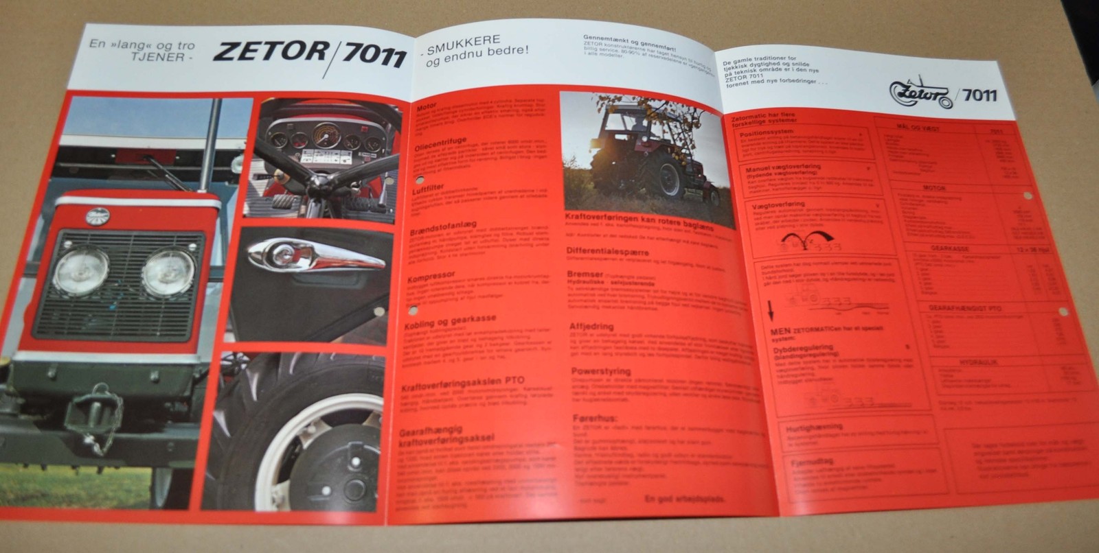 1982 Zetor 7011 Tractor Specification Brochure Prospekt DK