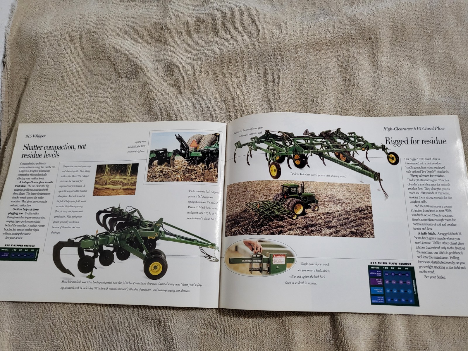 1992 Vtg John Deere Ag BROCHURE Farming NO TILL Drill Rotary Hoe Disc MaxEmerge2