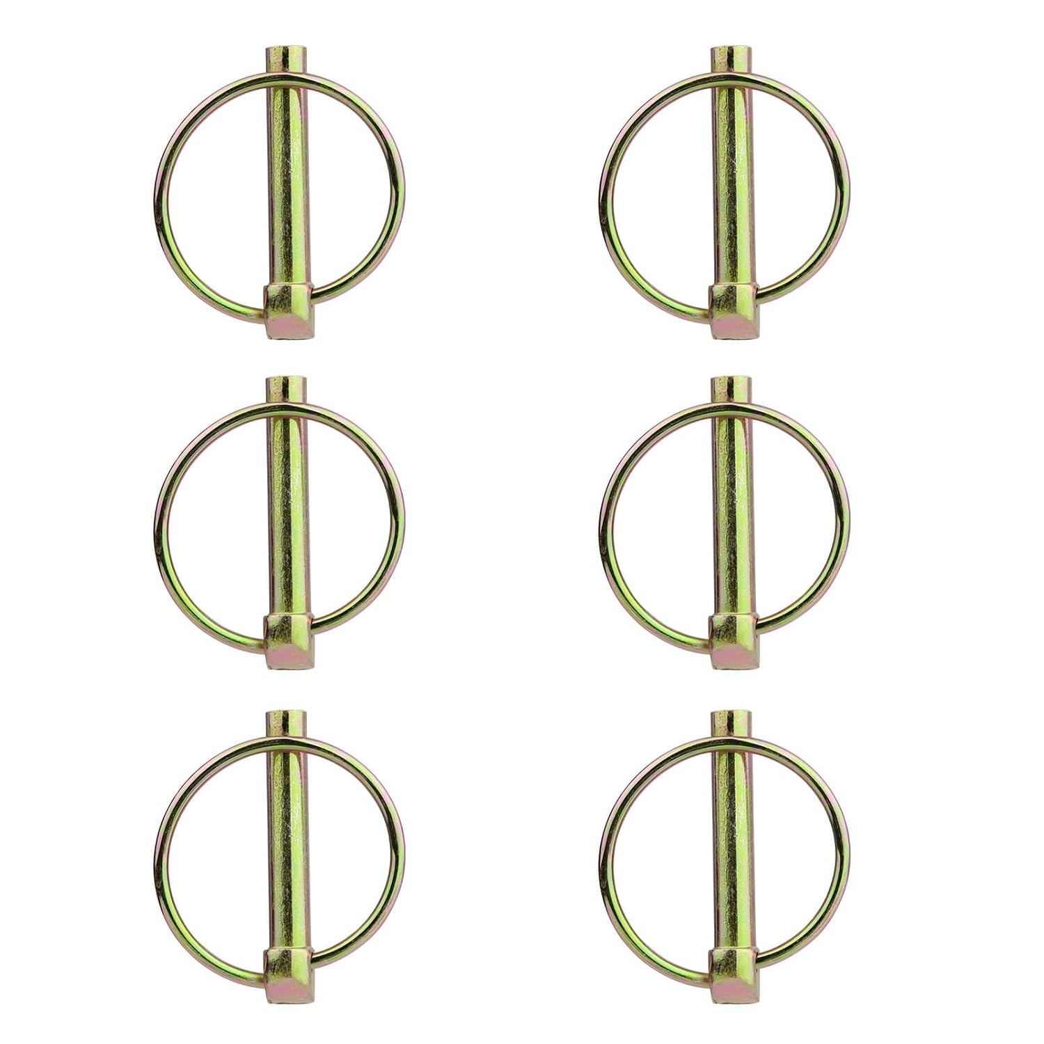6PCS Heavy Duty Lynch Pins Set – Zinc-Plated 5/16 » x 1-3/4 » for Durable Towing