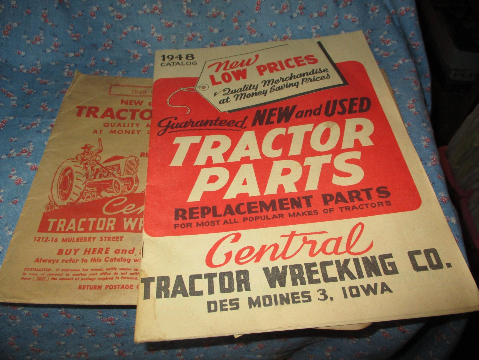 Central Tractor Wrecking Co. Des Moines 3 Iowa 1948 Catalog w/Mailer