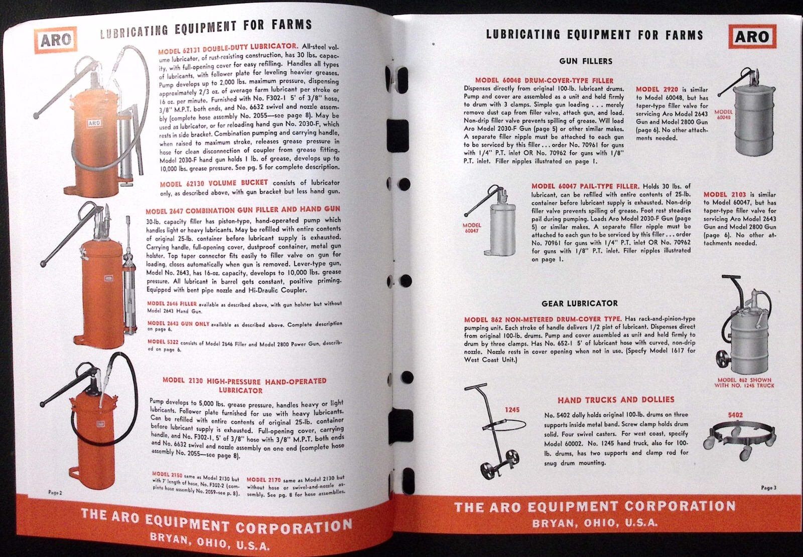 1953 Aro Farm Catalog No 121 Lubricating Equipment ARO Equipment Corp Bryan OH