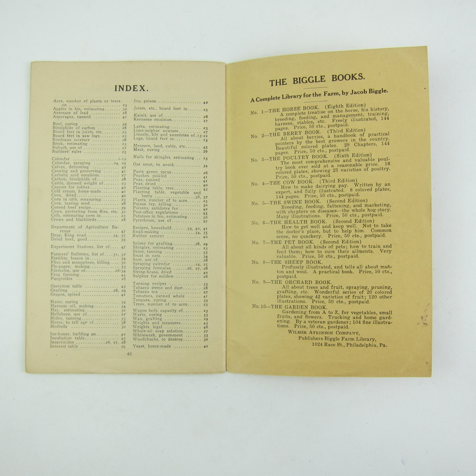 Abraham Lincoln Farm Almanac Wilmer Atkinson Co Farm Journal Antique 1909 RARE