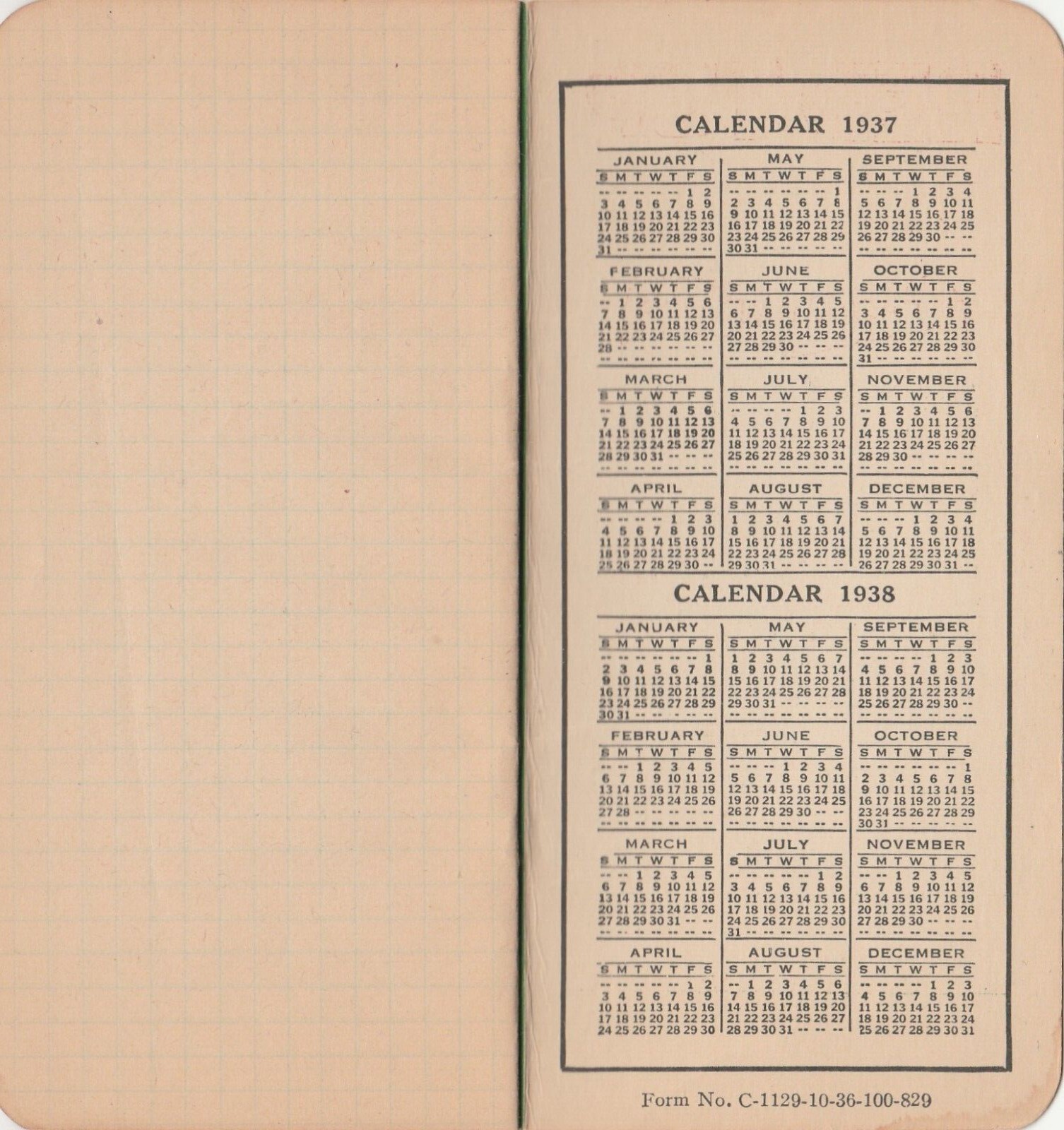 Plymouth Rope/Twine 1937-38 Calendar Booklet Plymouth Cordage Welland Ontario