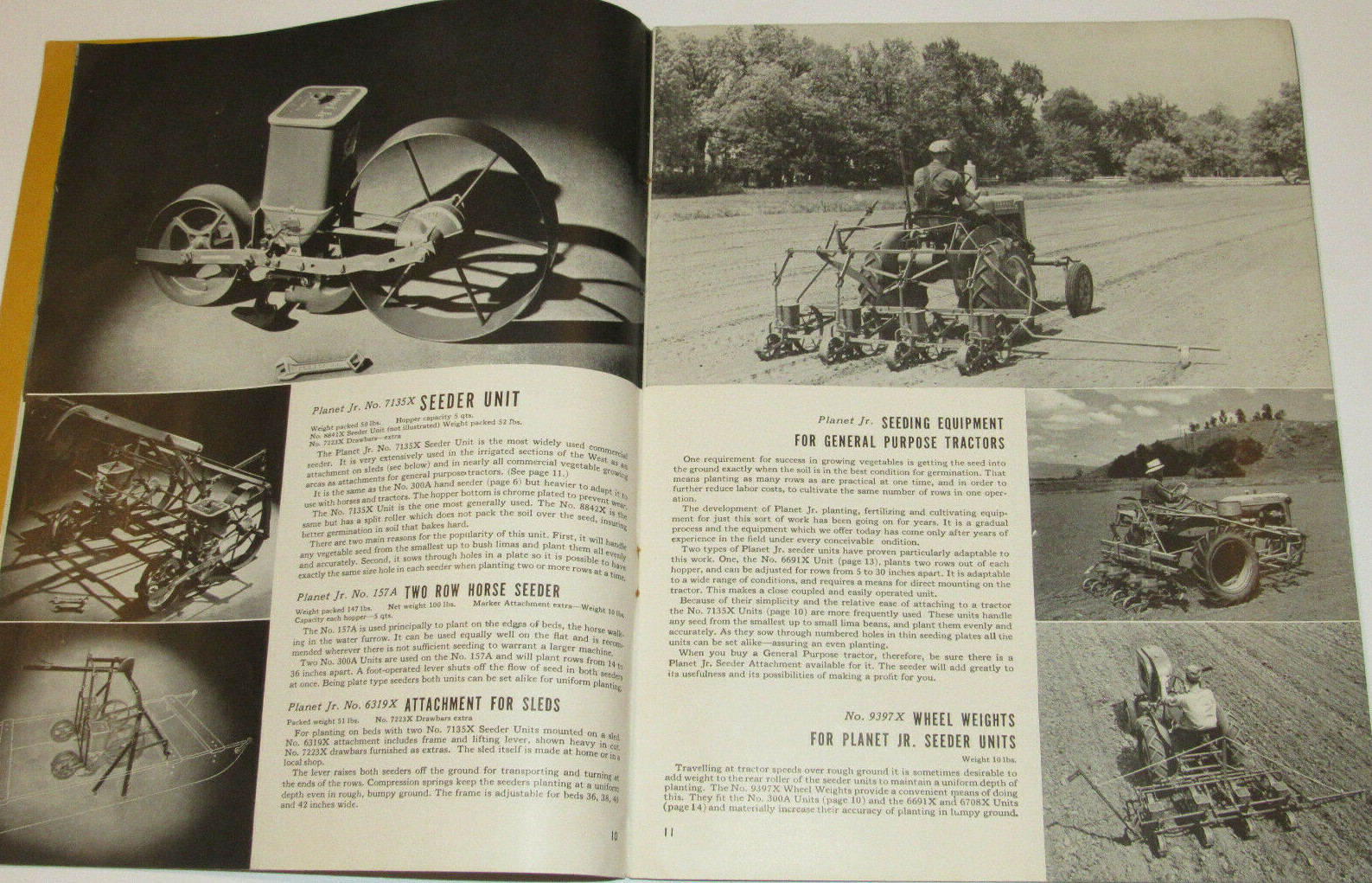 VTG 1944 PLANET JR AGRICULTURAL IMPLEMENTS CATALOG! W/PRICE LIST! SEEDERS/PLOWS+