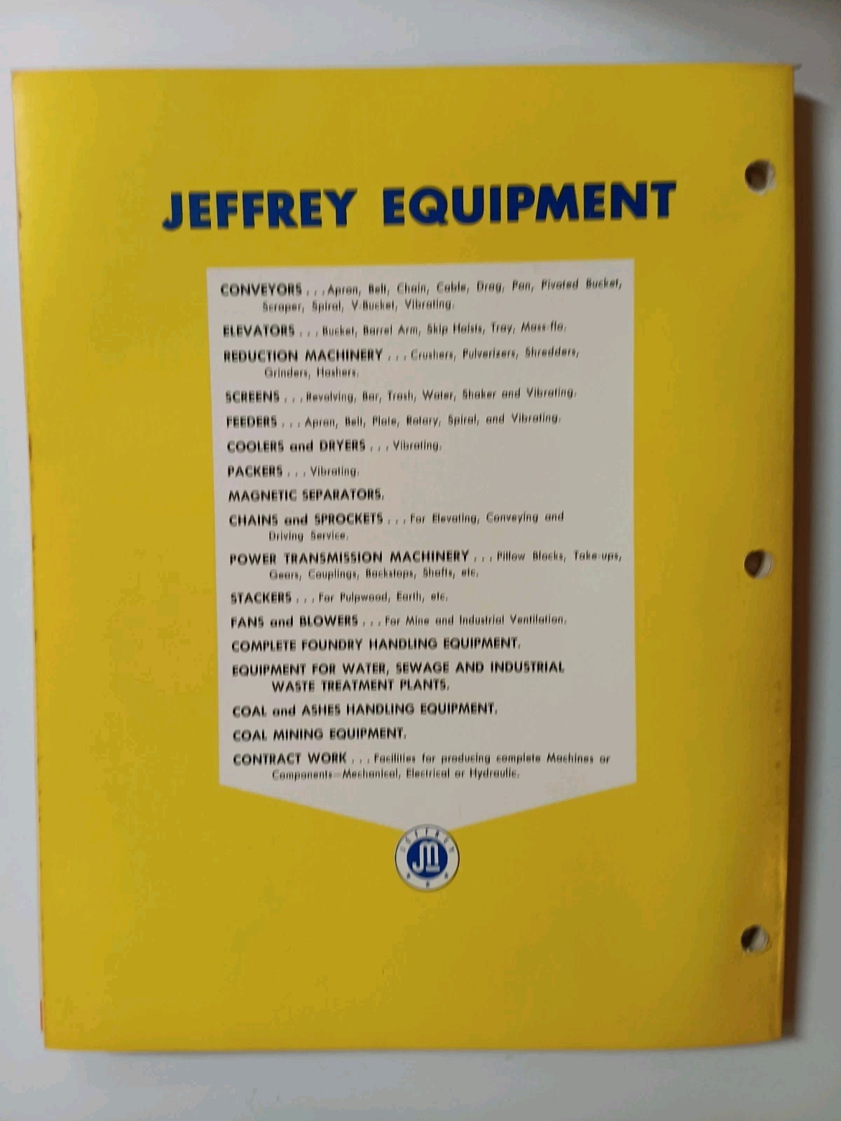 1960s Jeffrey Chains And Sprockets Machinery Catalog 999