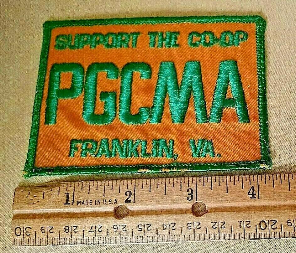 PGCMA PATCH FRANKLIN VA SUPPORT CO-OP PEANUT GROWERS COOPERATIVE YELLOW USED.
