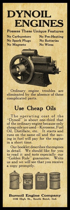 1917 Burnoil Engine, South Bend Indiana New Metal Sign 6&Prime;x18&Prime; Free Shipping –