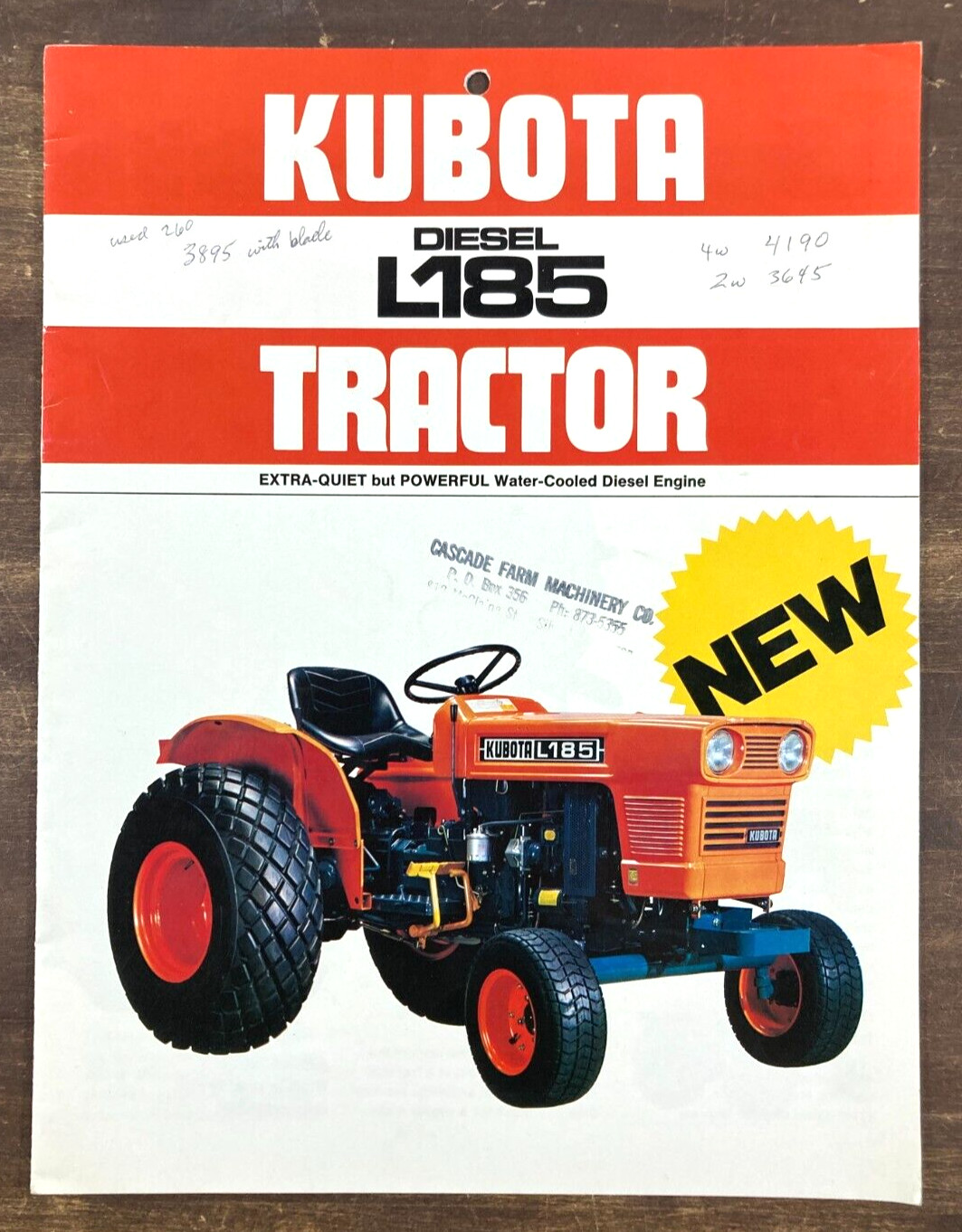 Kubota L185 Diesel Tractor 1979 Dealer Sales Brochure Farm Equipment Japan