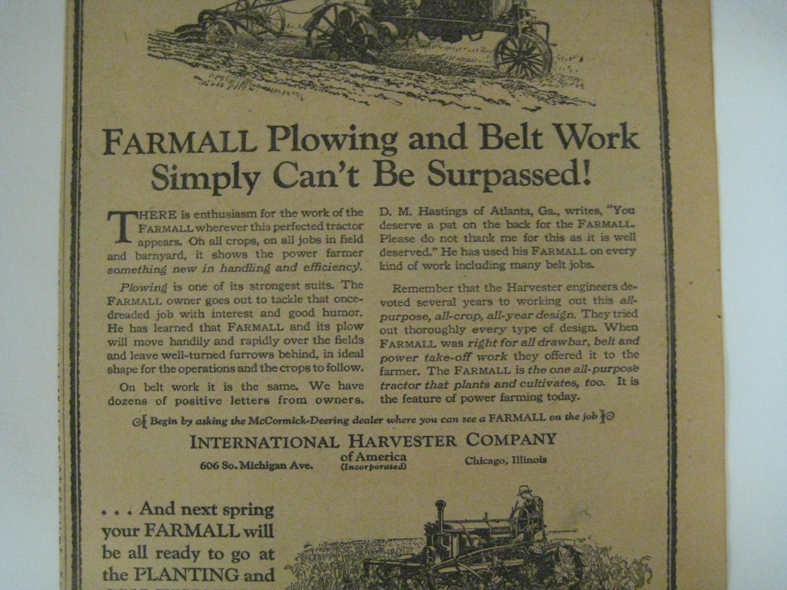Vintage 1928 OilPull Tractor Advance-Rumely Print Ad Advertising OIL PULL Farm