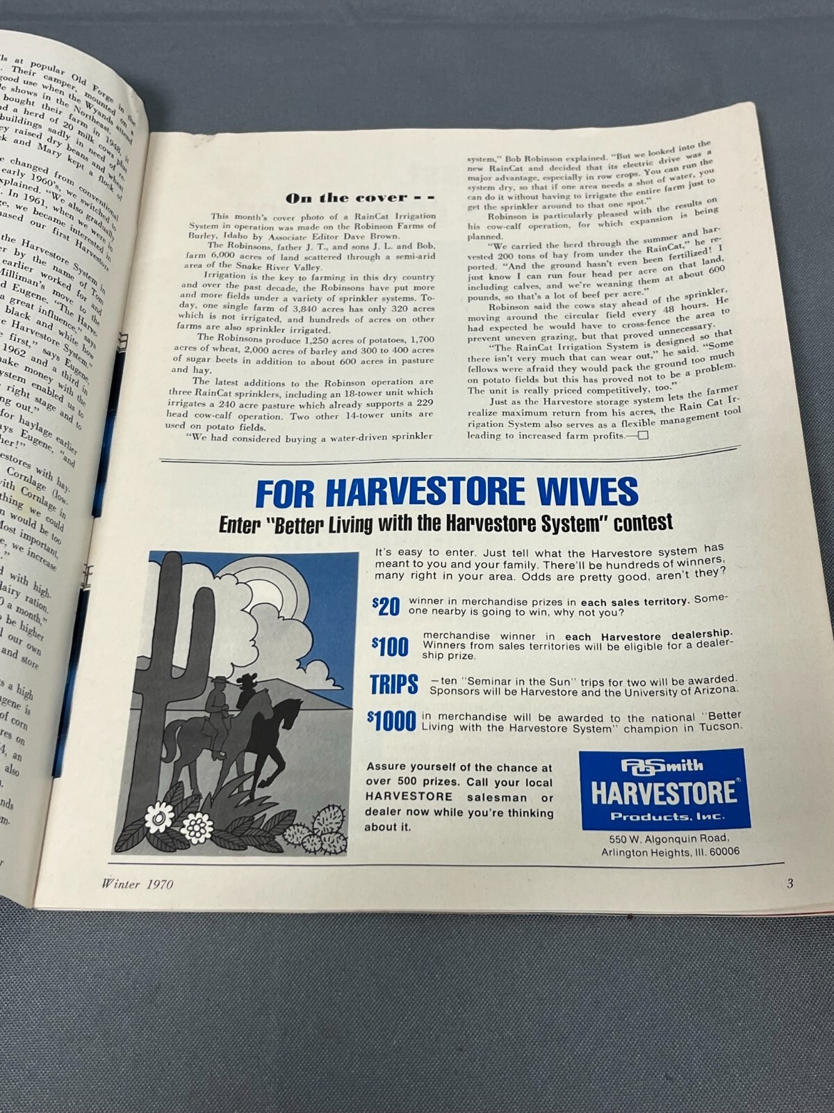 Harvestore Farmer Magazine Brochure WINTER 1970 A.O. Smith SILO