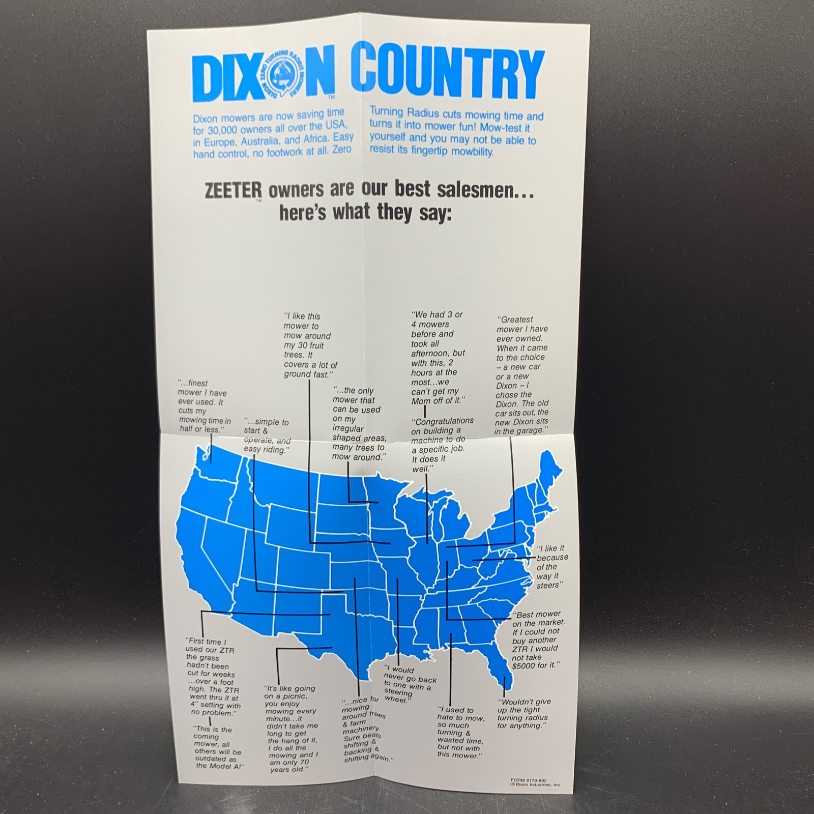 1979 Dixon Zero Turn Mower Sales Brochure/Pamphlet-NOS