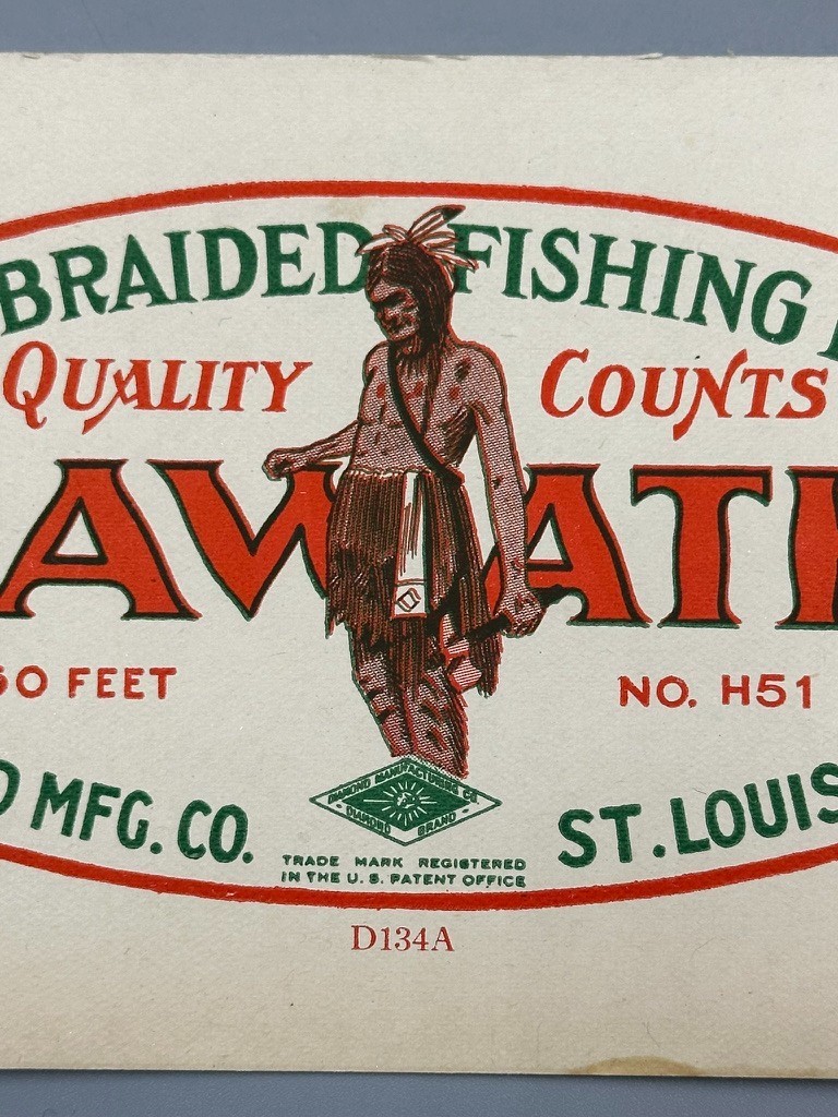 HIAWATHA FISHING LINE Diamond Co St Louis ADVERTISING Card Not a Blotter Vintage