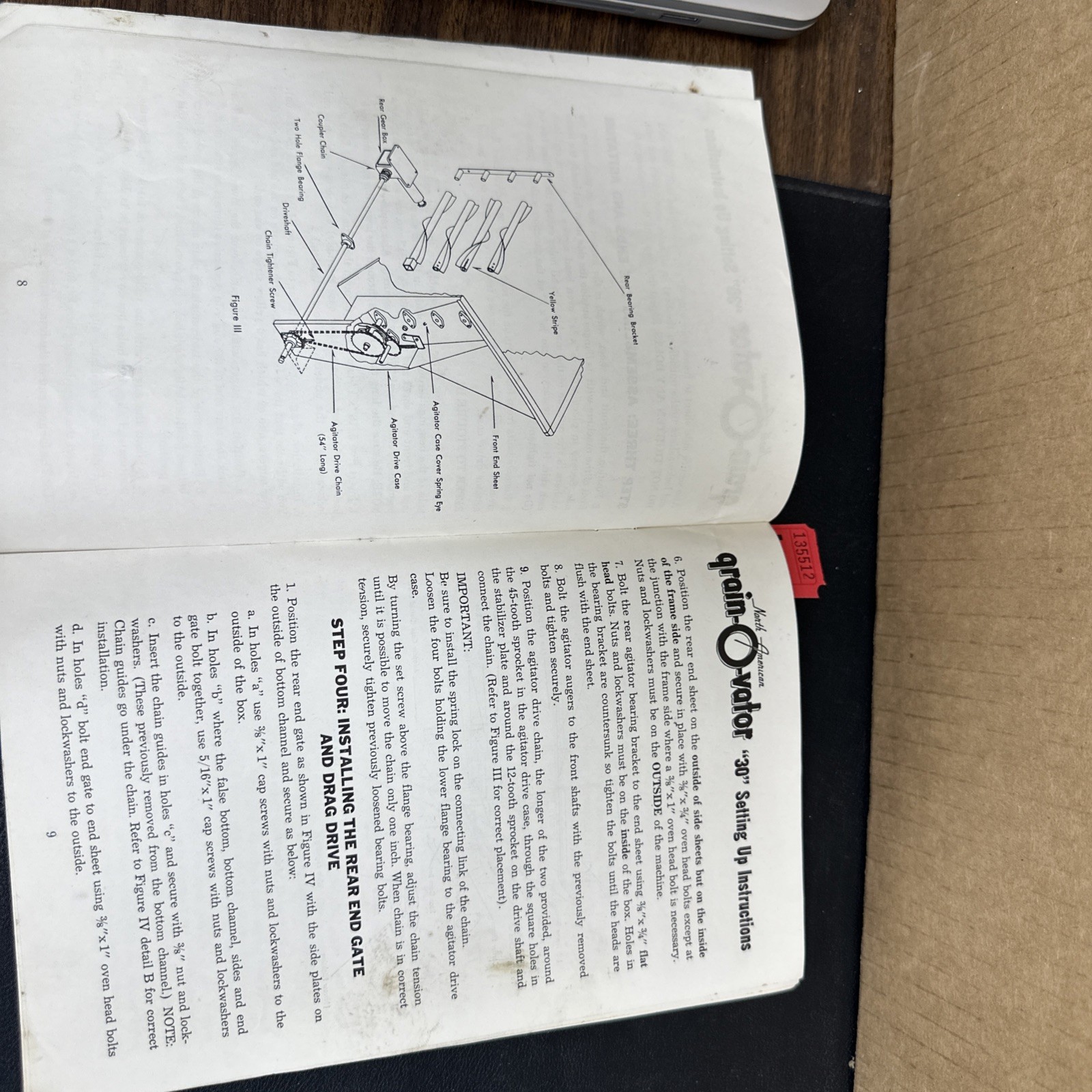 VINTAGE NORTH AMERICAN GRAIN O VATOR SERIES 30 Models 8 And 10 Manual