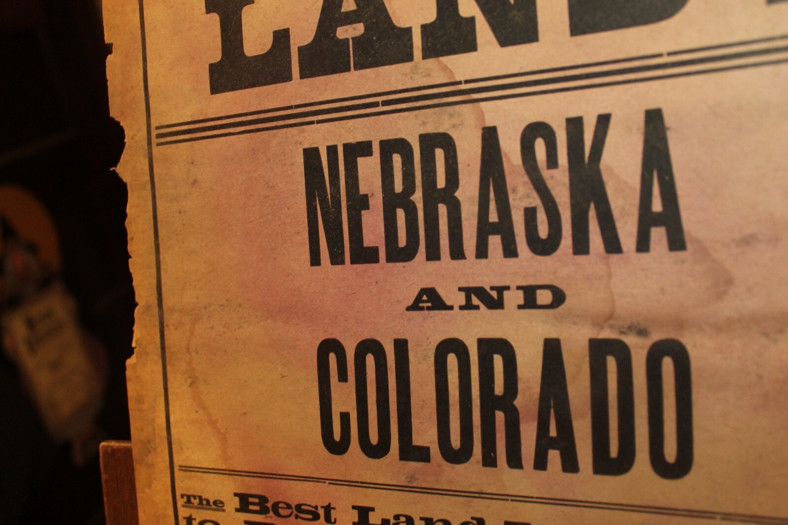Antique Western Land Sale Handbill Poster Hawkins Bros Lincoln Nebraska Colorado