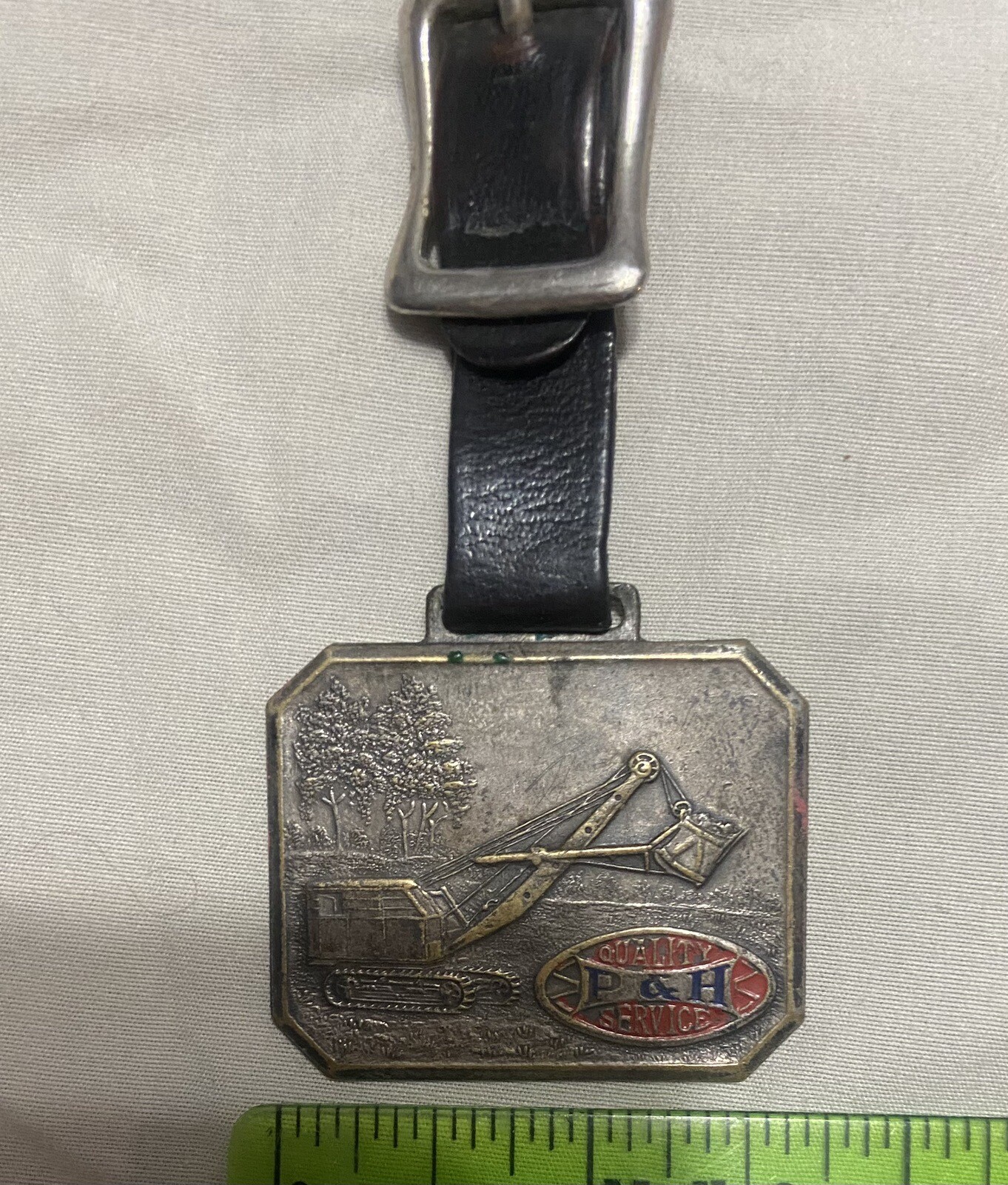 Vintage Watch Fob P & H Dragline Power Shovel Crane Harnischfeger Milwaukee