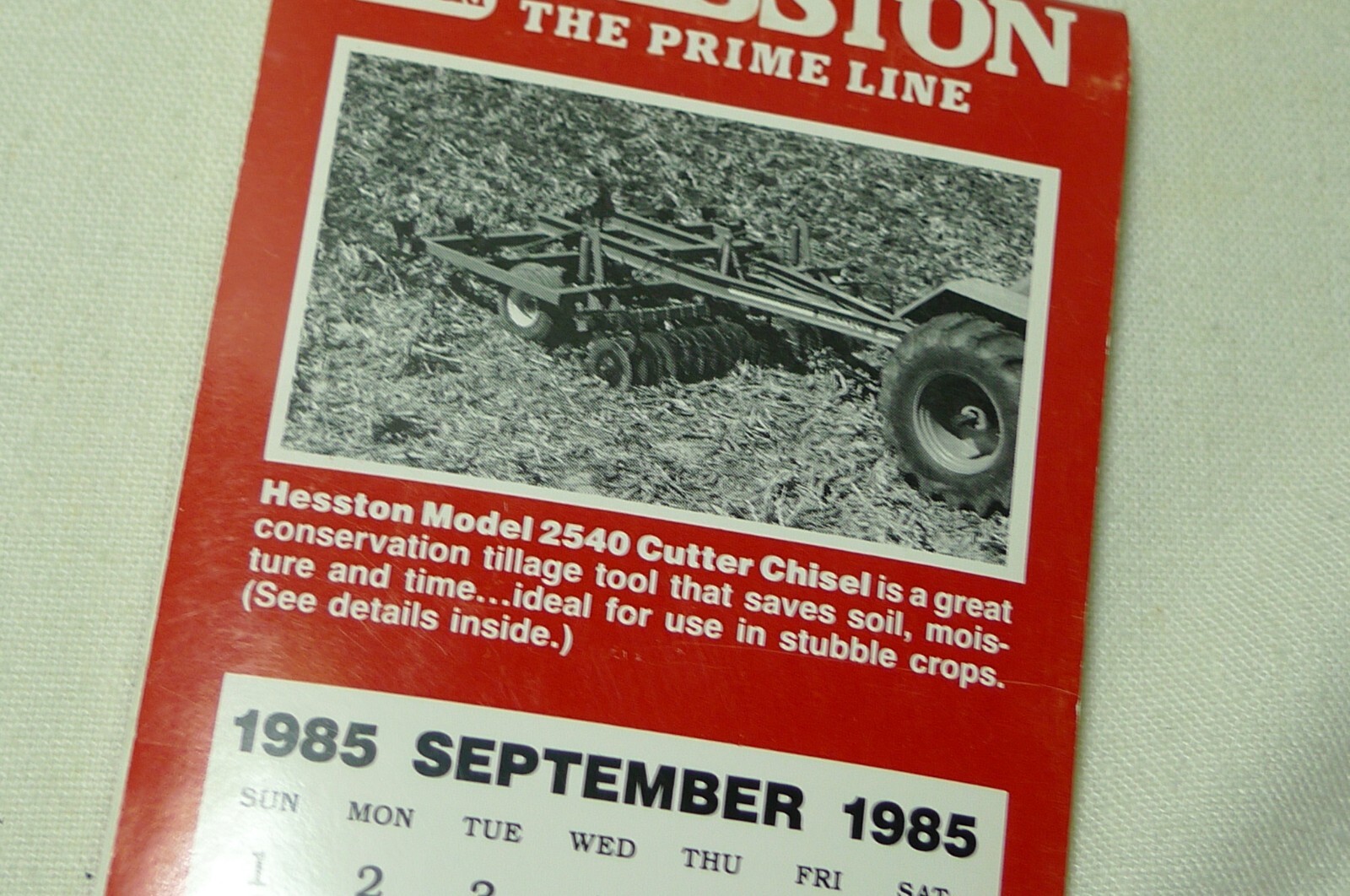 Hesston The Prime Line Pocket Notebook 1985 ~ Cutter Chisel Model 2540
