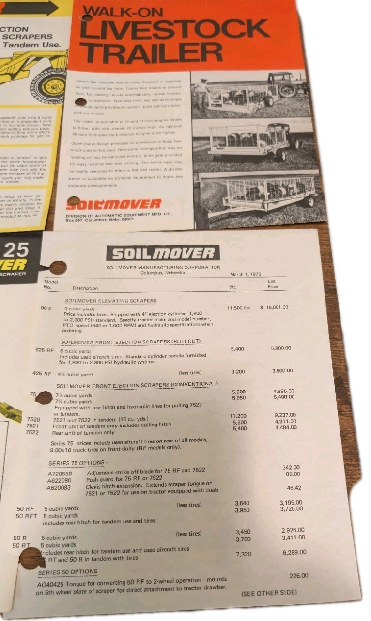 9 Soil Mover Agriculture Implement Advertising Brochures And Price List