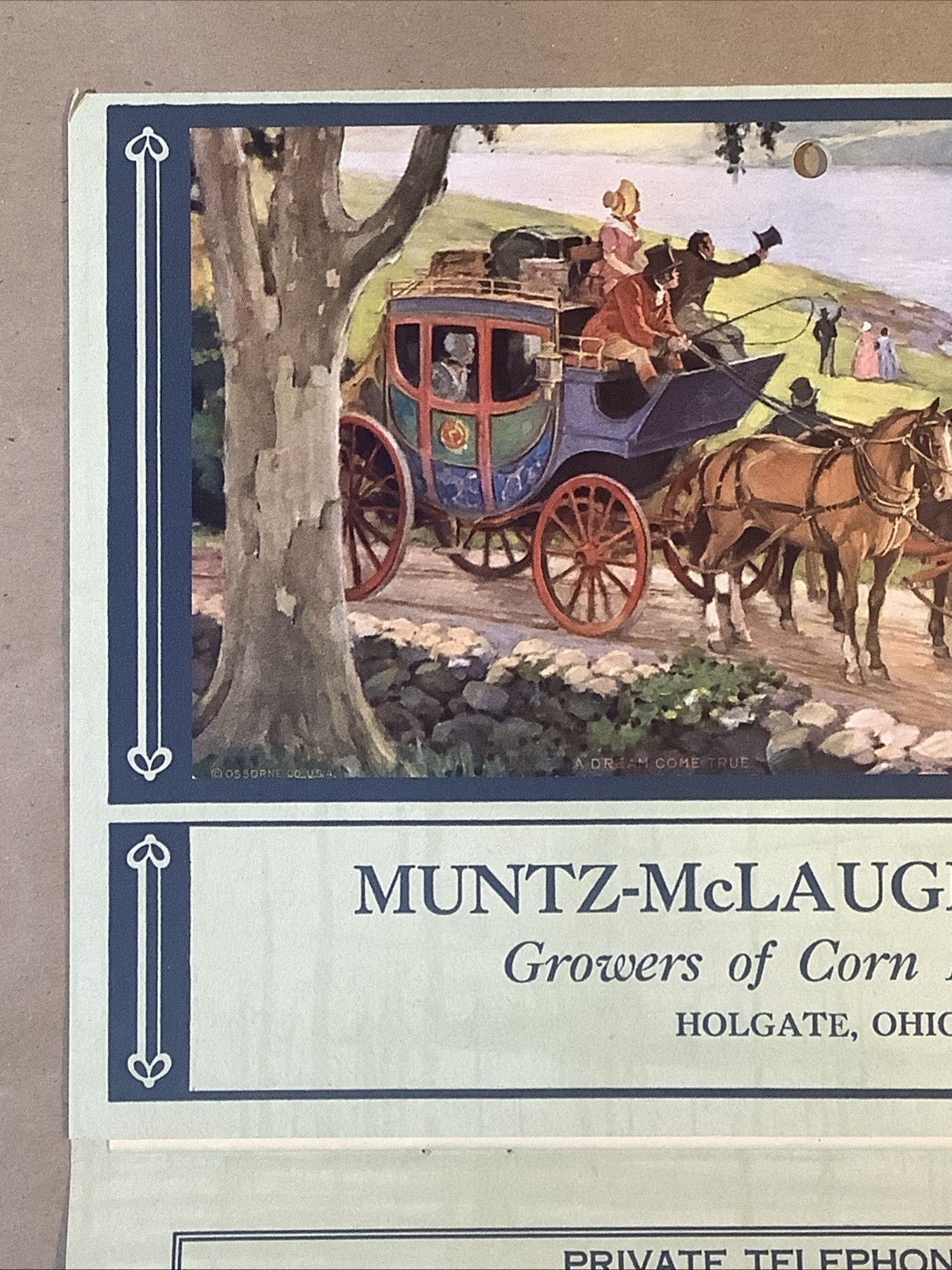 1942 Muntz-McLaughlin Co. Farm Inventory Telephone Chart Holgate OH INV-P0021