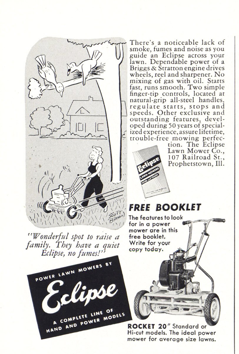 1949 Eclipse Power Mower: Wonderful Spot Vintage Print Ad