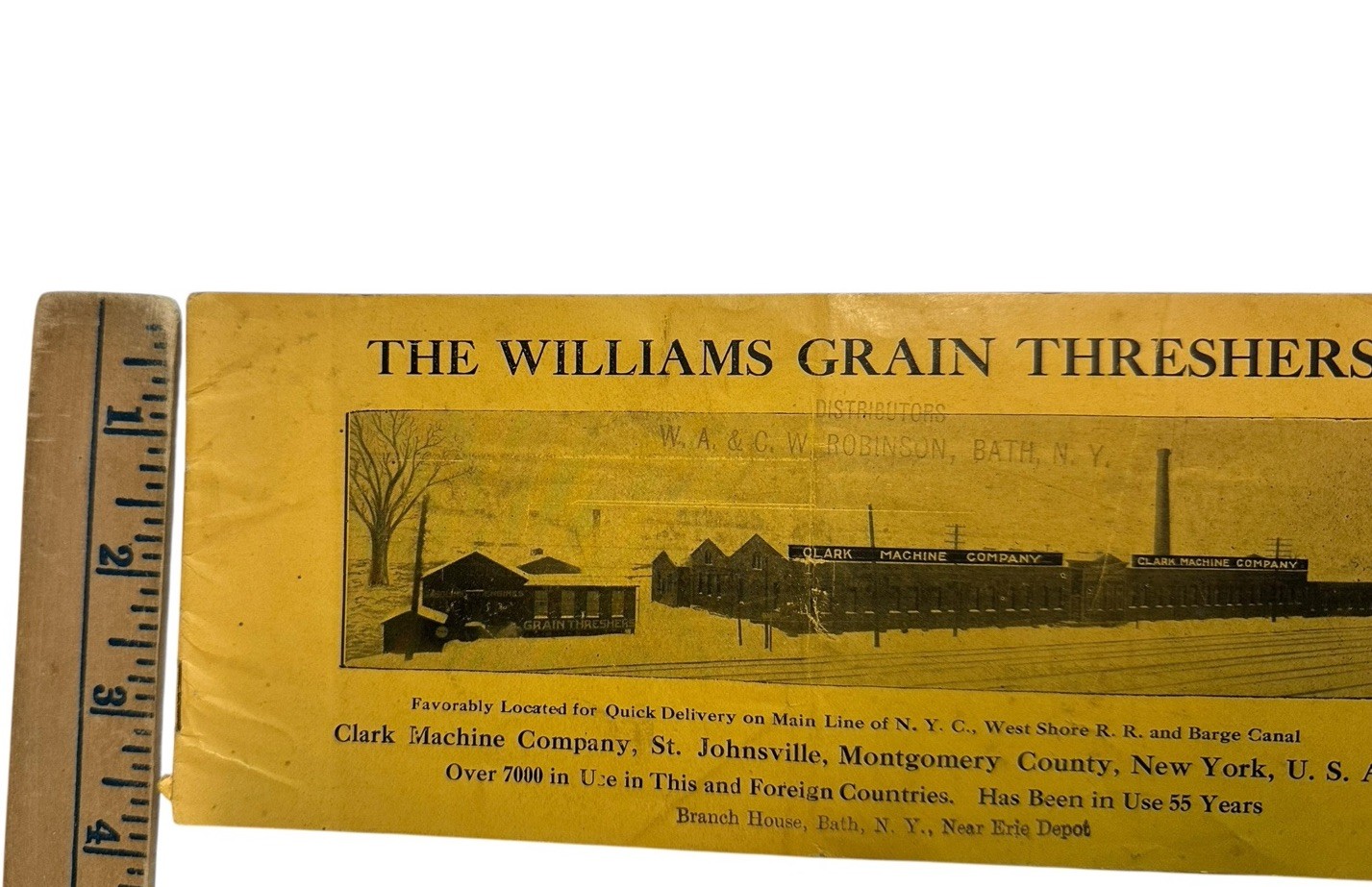 Antique Williams Grain Thresher Brochure Clark Machine Co NY Farm Machinery