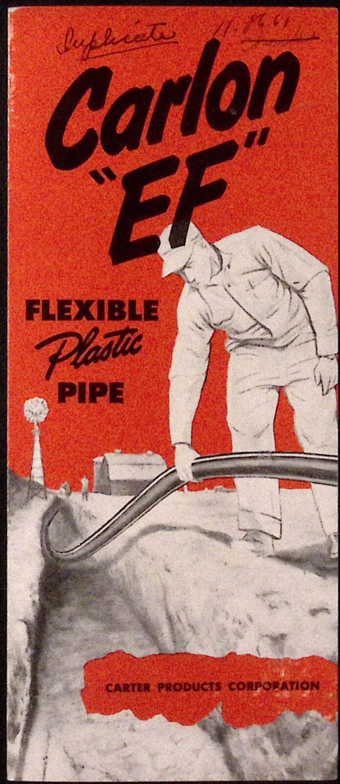 1961 Carlon EF Flexible Plastic Pipe Carter Products Corp Cleveland OH Brochure