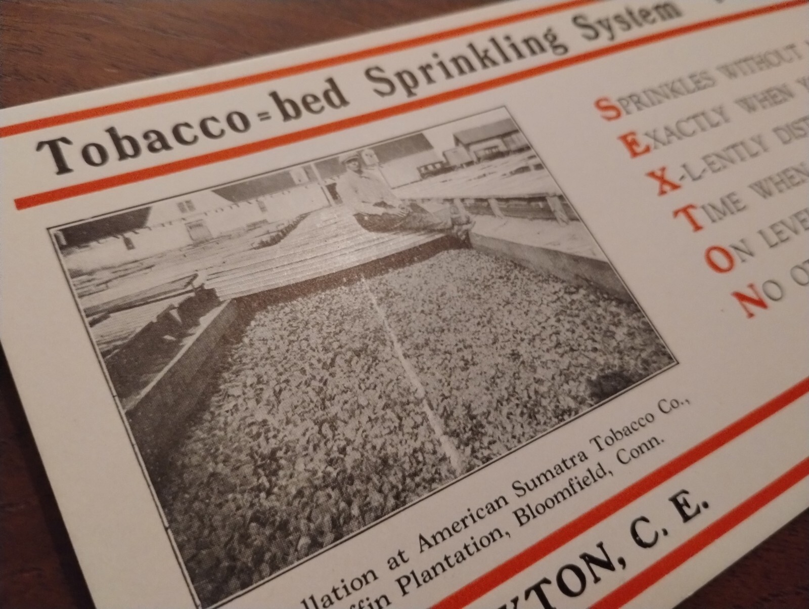 Sexton Tobacco 1950s Garden Sprinkling Mailer Advertising CT TOBACCO HISTORY