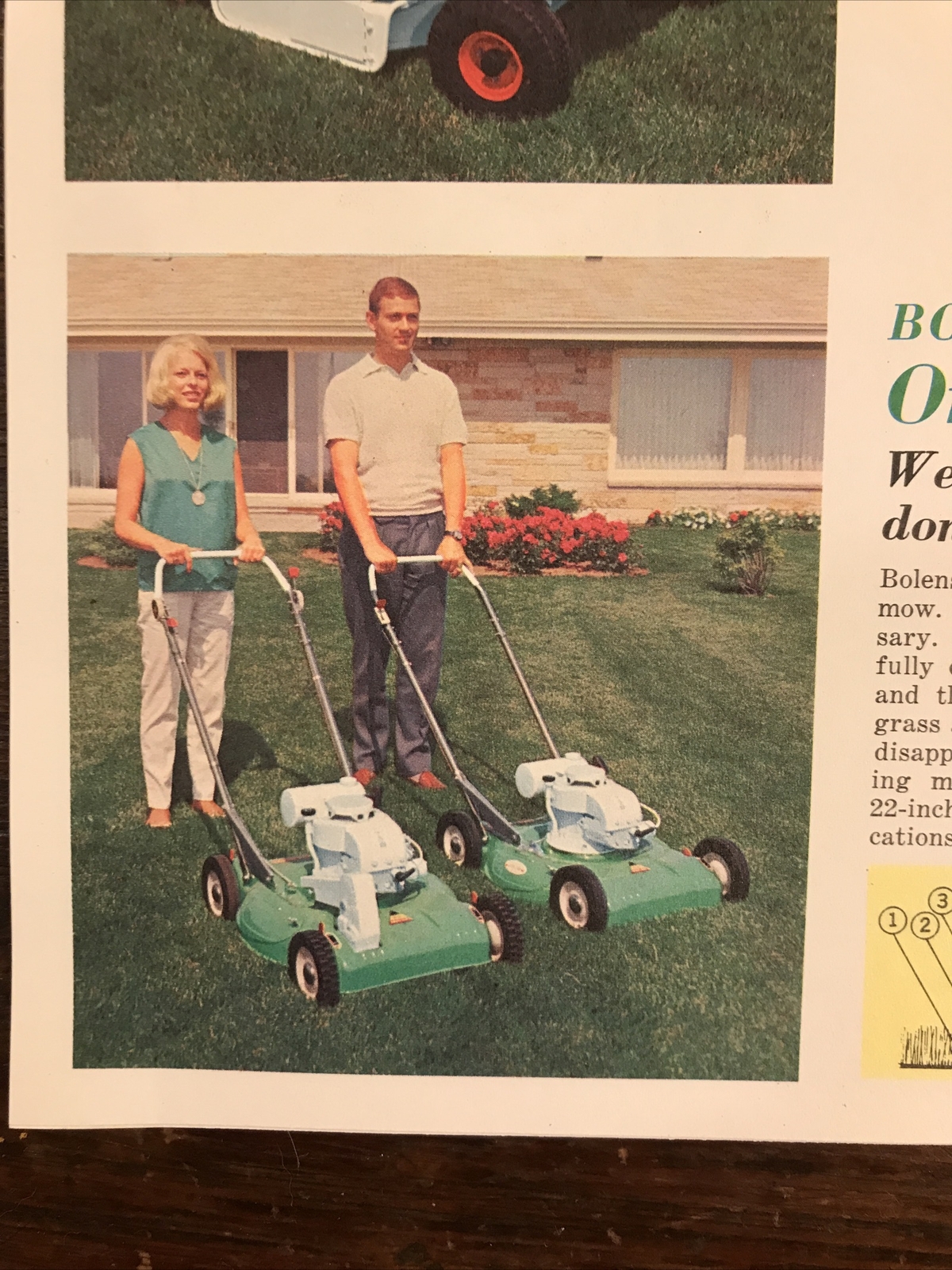 1965 VINTAGE ORIGINAL BOLENS LAWN GARDEN ESTATE KEEPER TRACTOR COLOR BROCHURE