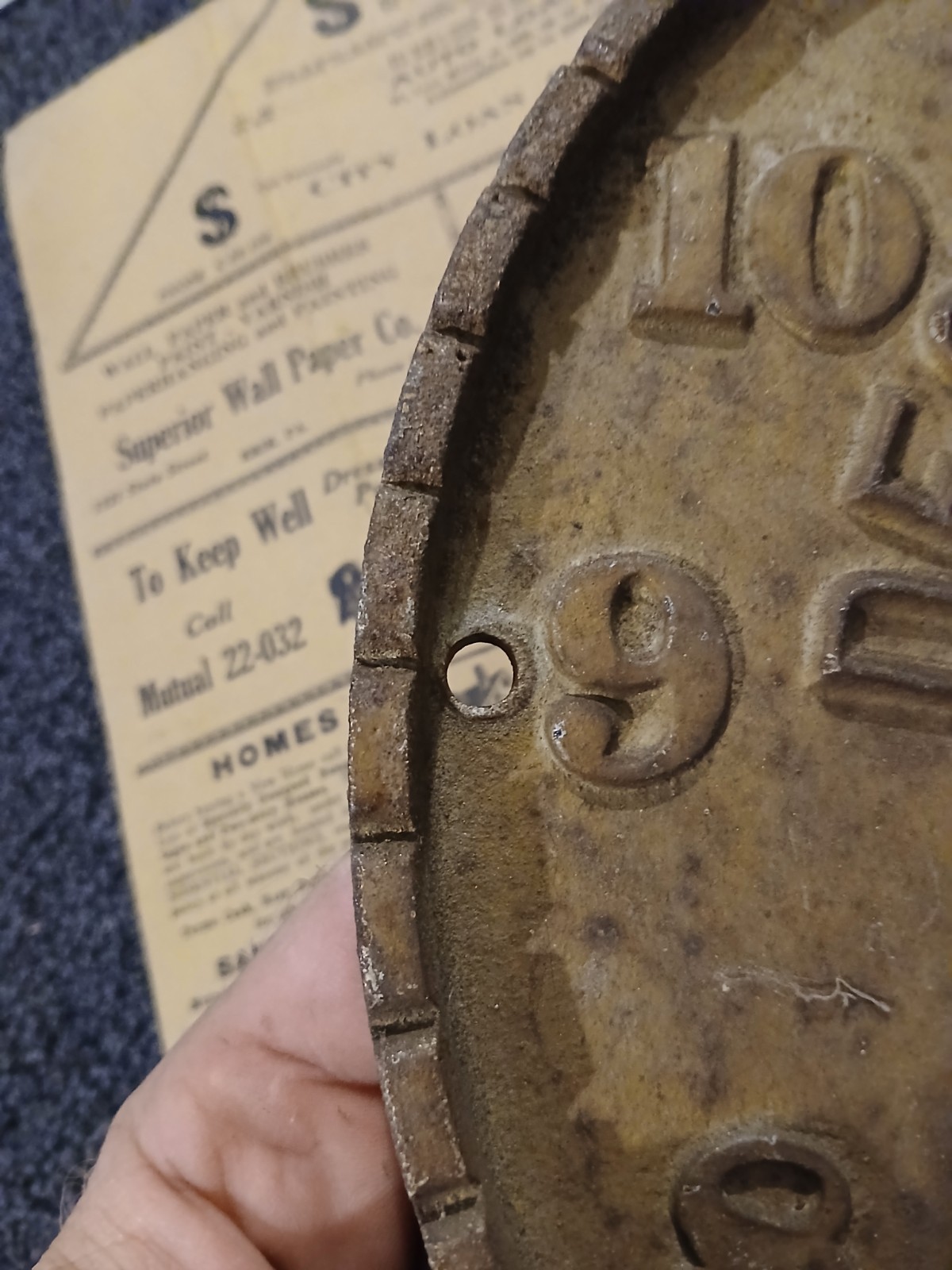 Antique Early Despatch Oven Clock Cast Iron Advertising Minneapolis Minnesota