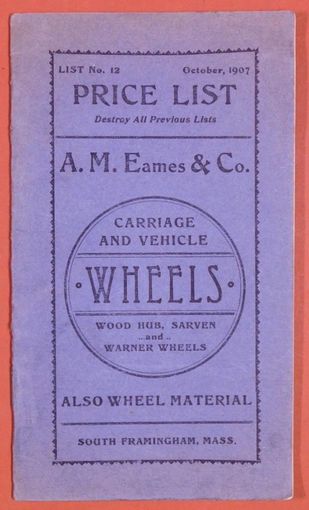 4 Early 1900&rsquo;s A M Eames & Co Catalogs Carriage Wagon Cart Wheels S.Fram MA c345