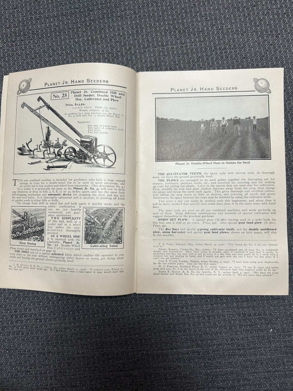 1911 Planet Jr Catalog- Original Old Stock From Turn Of Century Hardware Store
