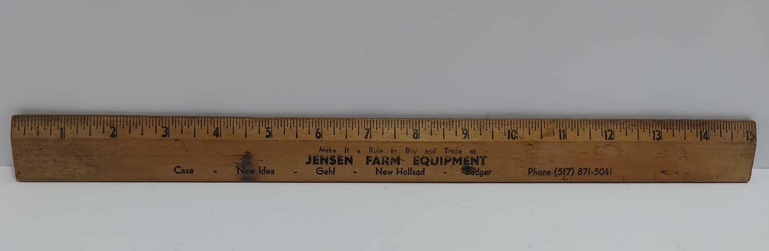 Vrg Jensen Farm Equipment MI Wood Ruler Gehl CASE New Idea New Holland Badger
