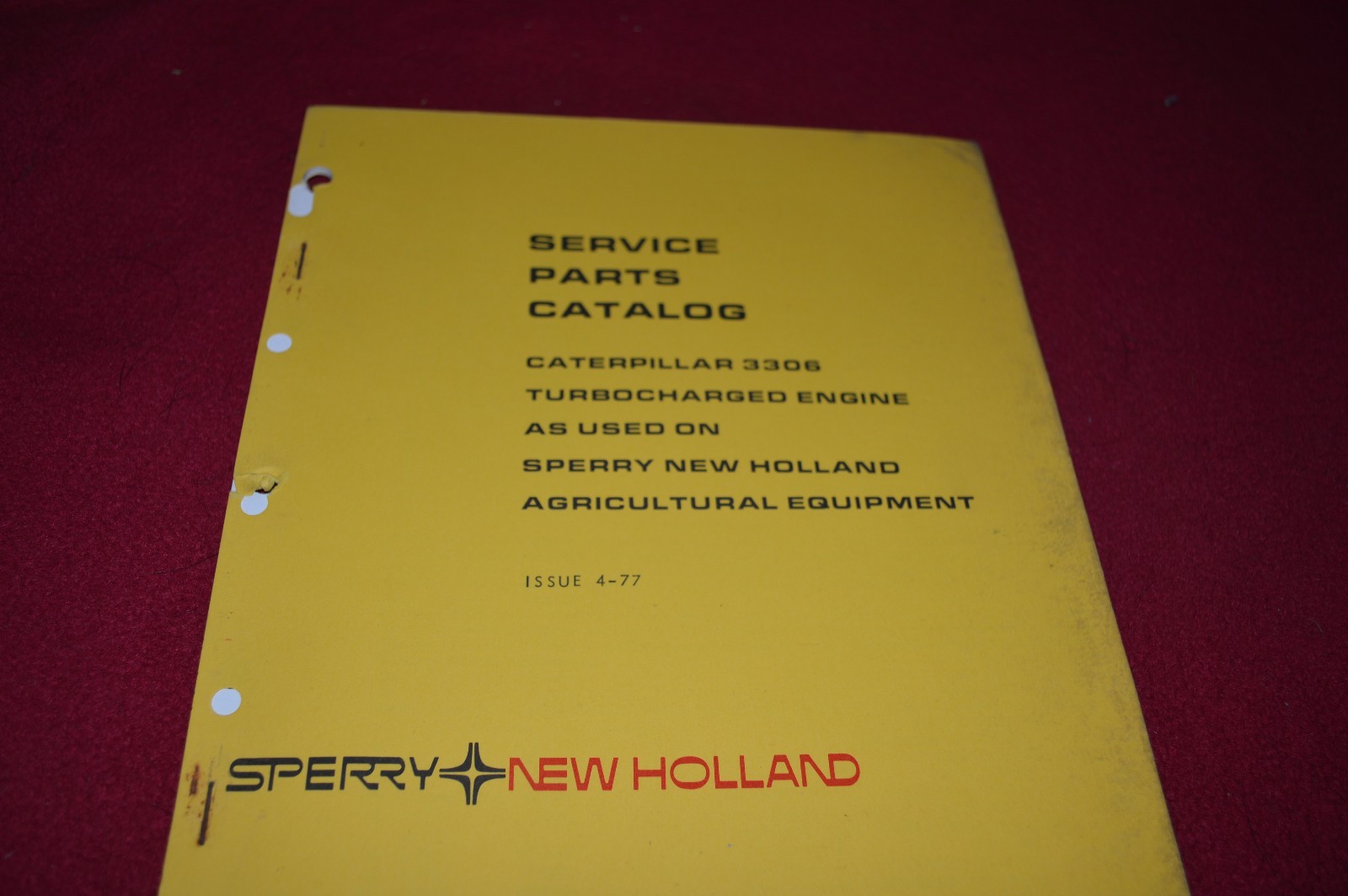 New Holland Caterpillar 3306 Engine Dealer&rsquo;s Parts Book Manual RWPA