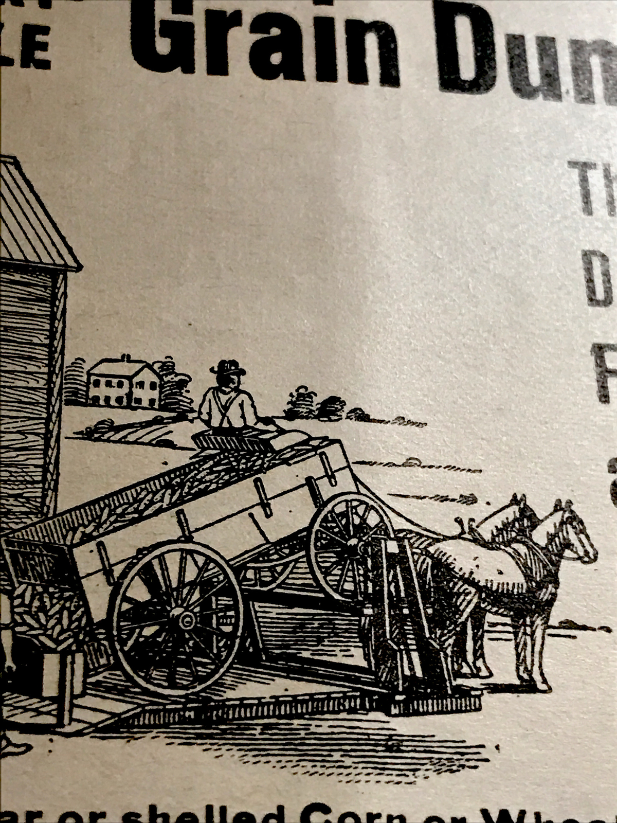 1907 Schroedre’s Grain Dump Farm Engraving Advertising – Minier – Illinois