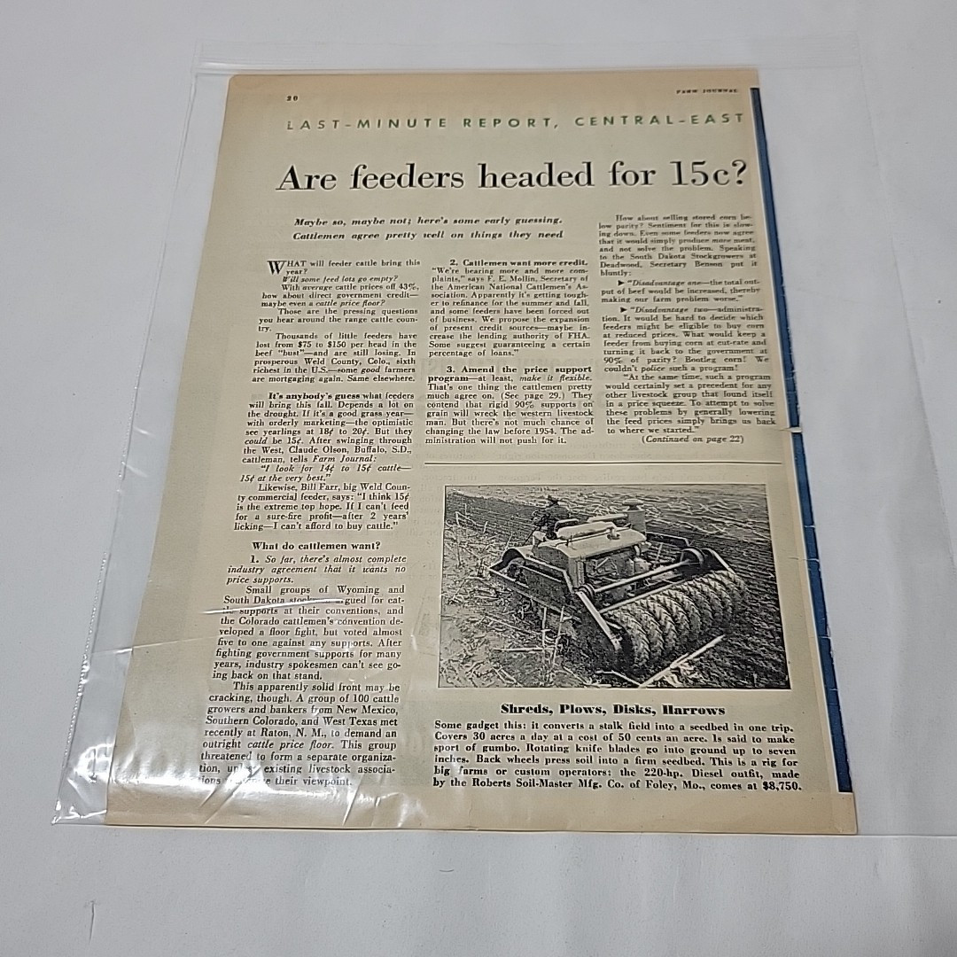 1950s Ferguson Tractor Print Ad Farm Agriculture Farmers Green Acres 8×11