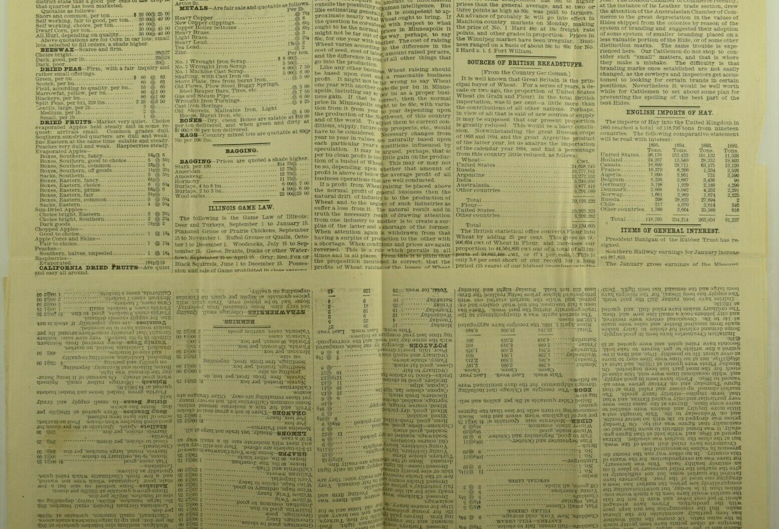 1896 Watson & Kelley Commission Merchants Chicago, IL Newspaper Flier #2