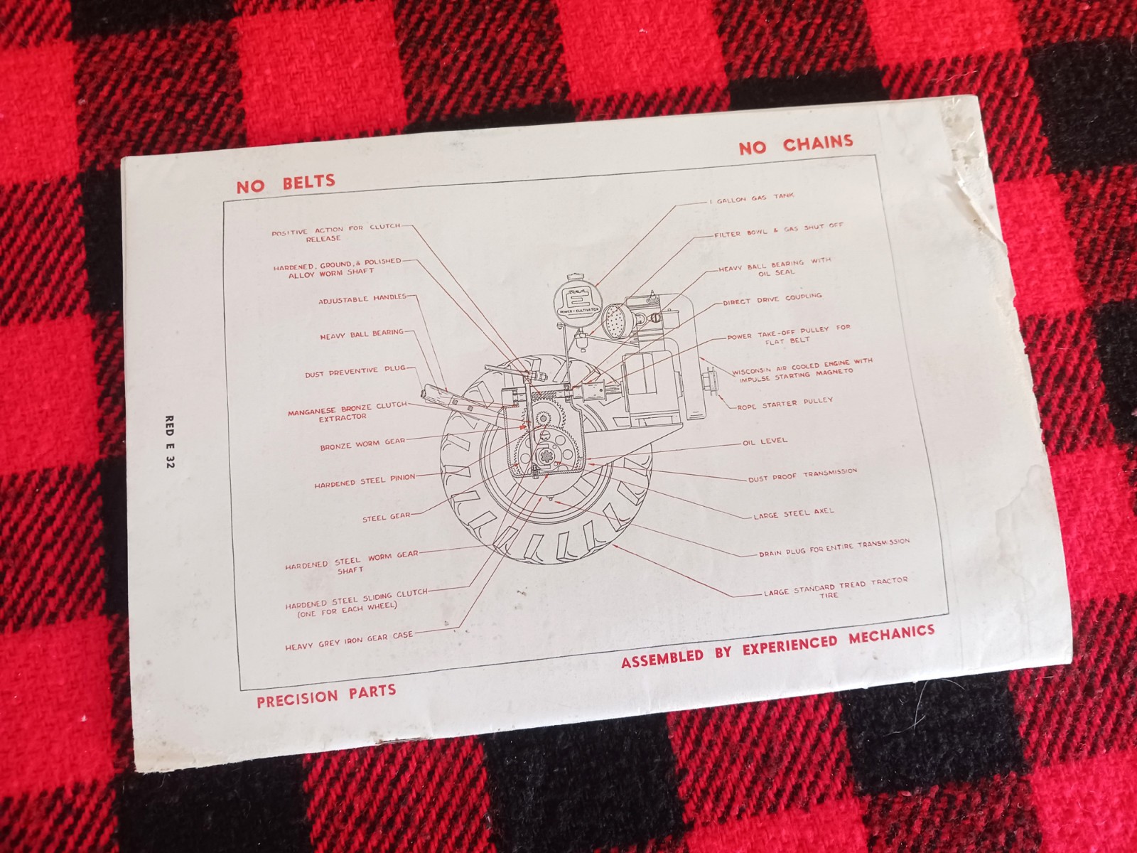 1949 Red-E Garden Tractor Catalog Farm Cultivator Page Brochure