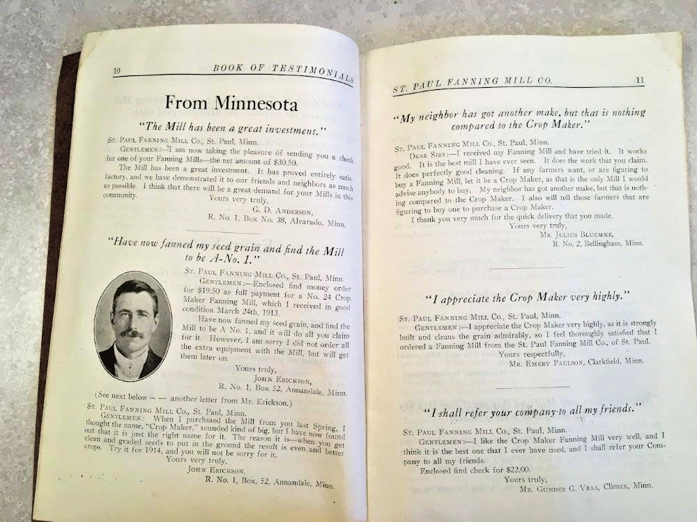 St. Paul Fanning Mill Co Letters from Satisfied Users of the Crop Maker Brochure