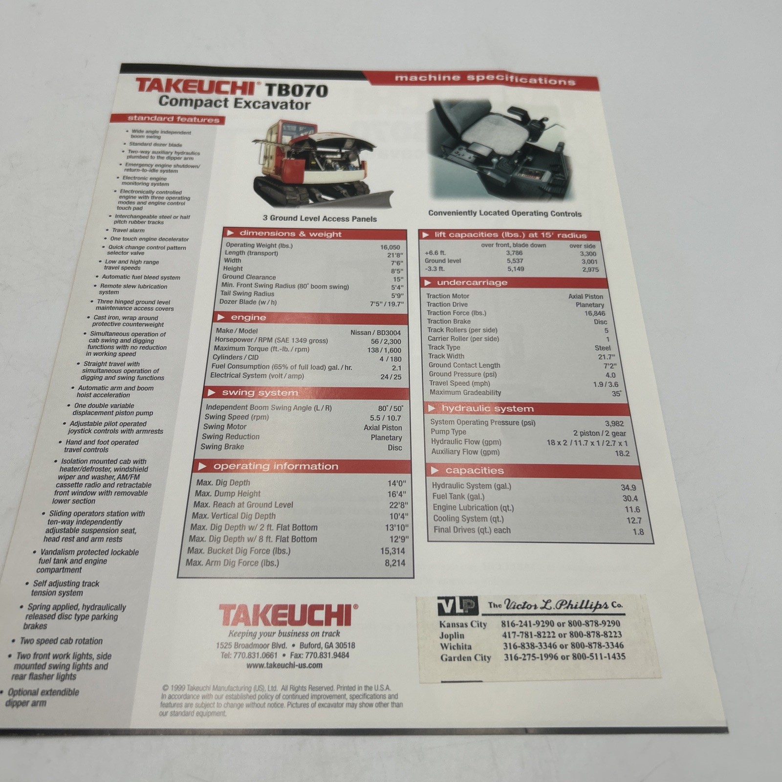 Takeuchi TB070 Compact Excavator Brochure