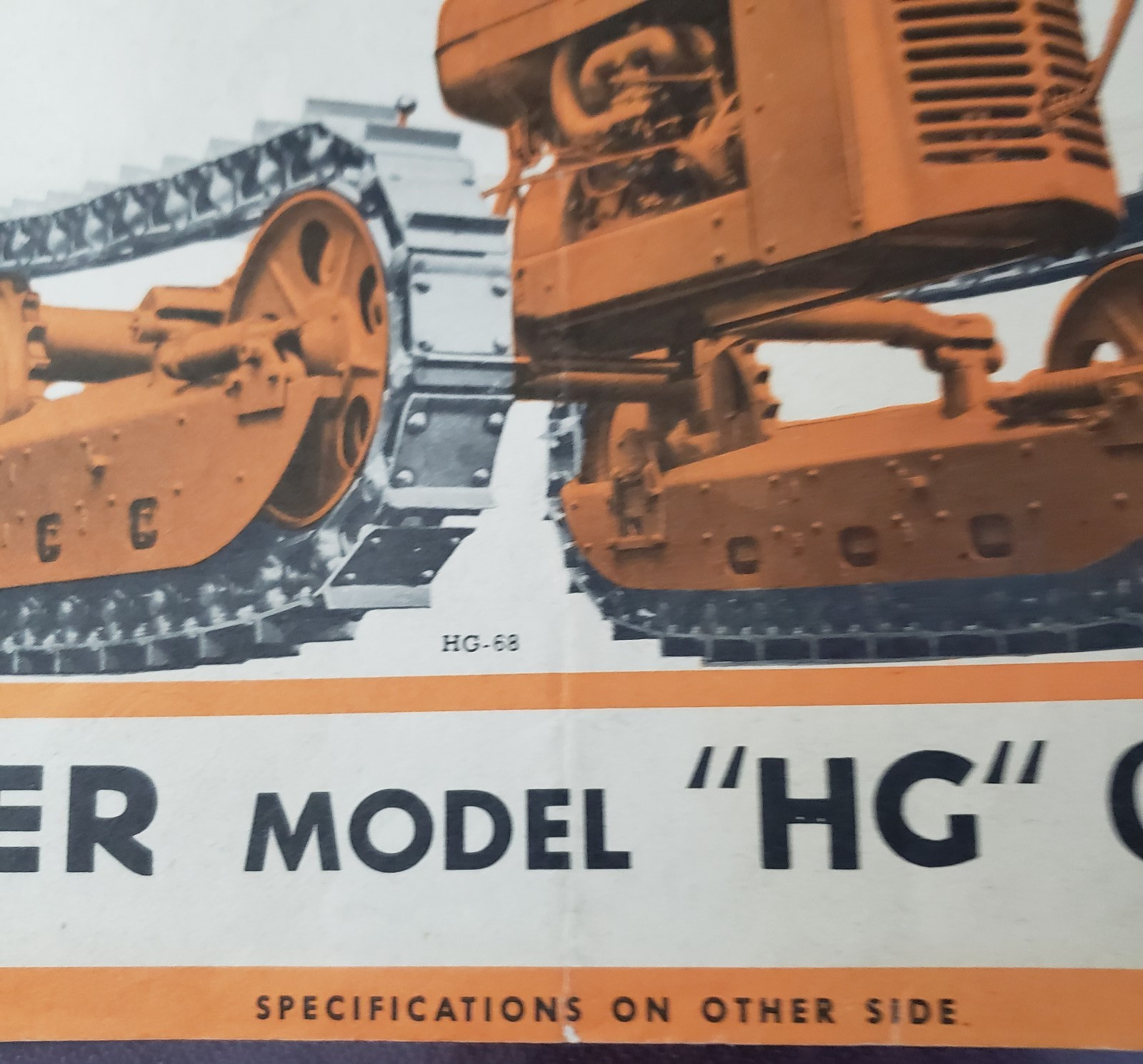 Oliver Model HG Cletrac Tractors Brochure Ad LItho Specifications 1930s 1940s