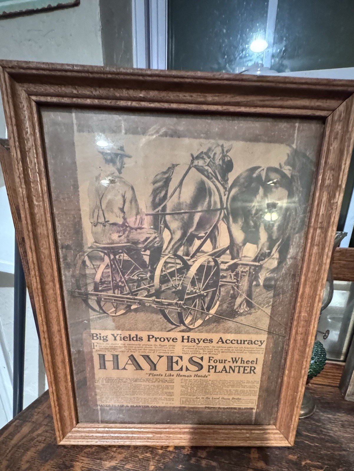 1919 Antique Hayes Pump & Planter Co. Ad: Four Wheel Planter Pictured