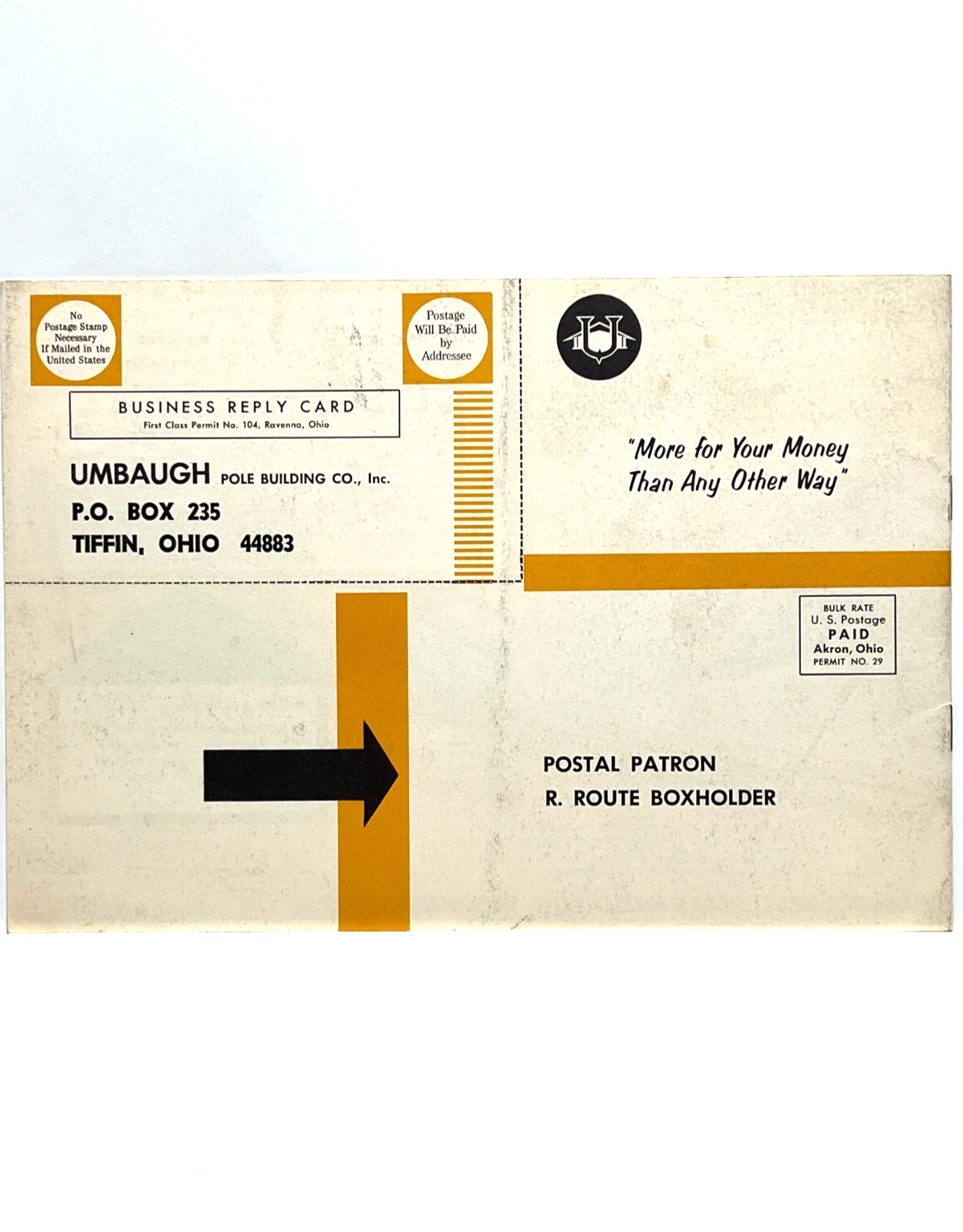 Vintage Umbaugh Low Cost Farm and Storage Buildings Paper Advertising Brochure