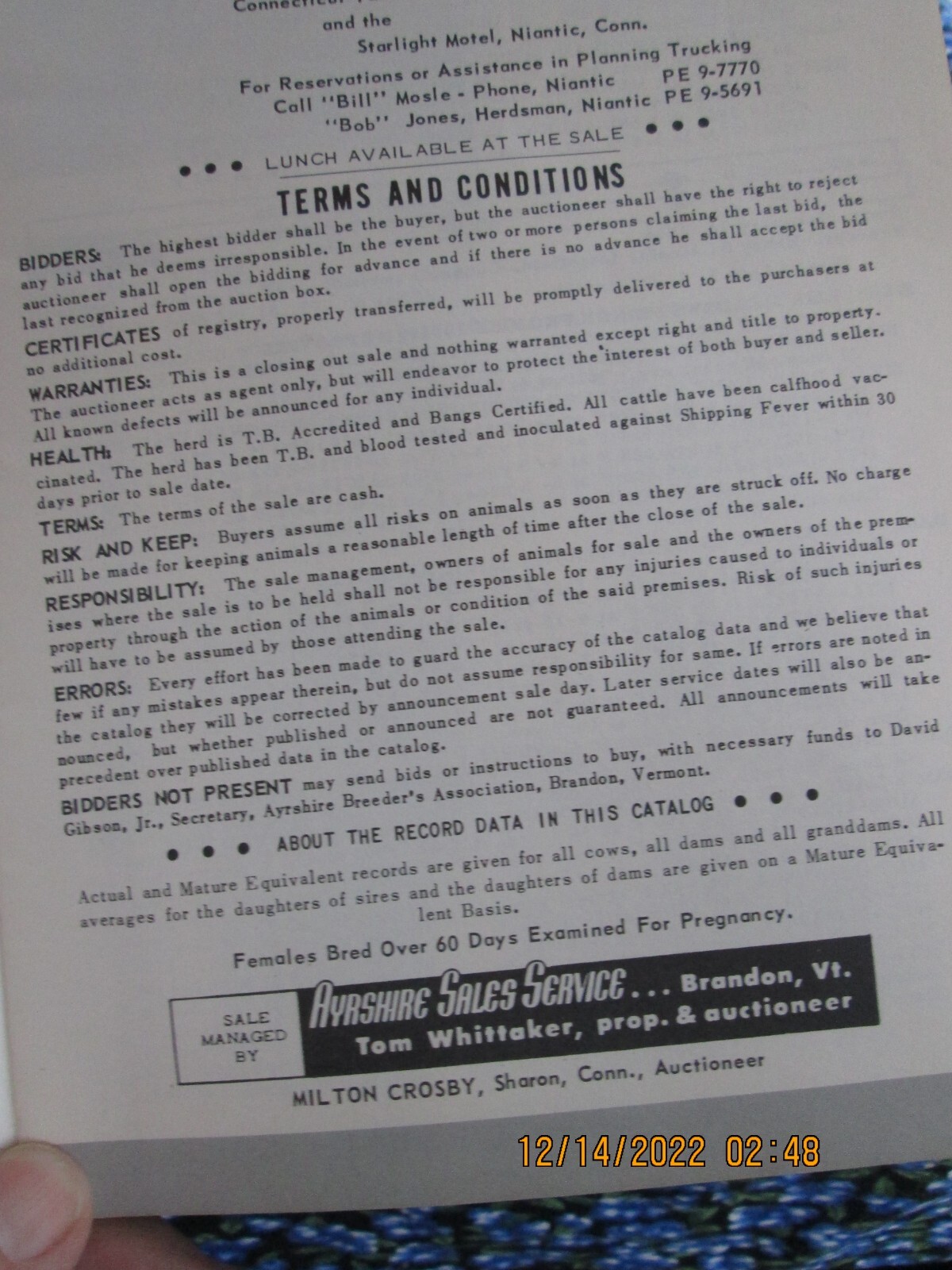 white gate farm east ayrshire dispersal LYME Connecticut booklet
