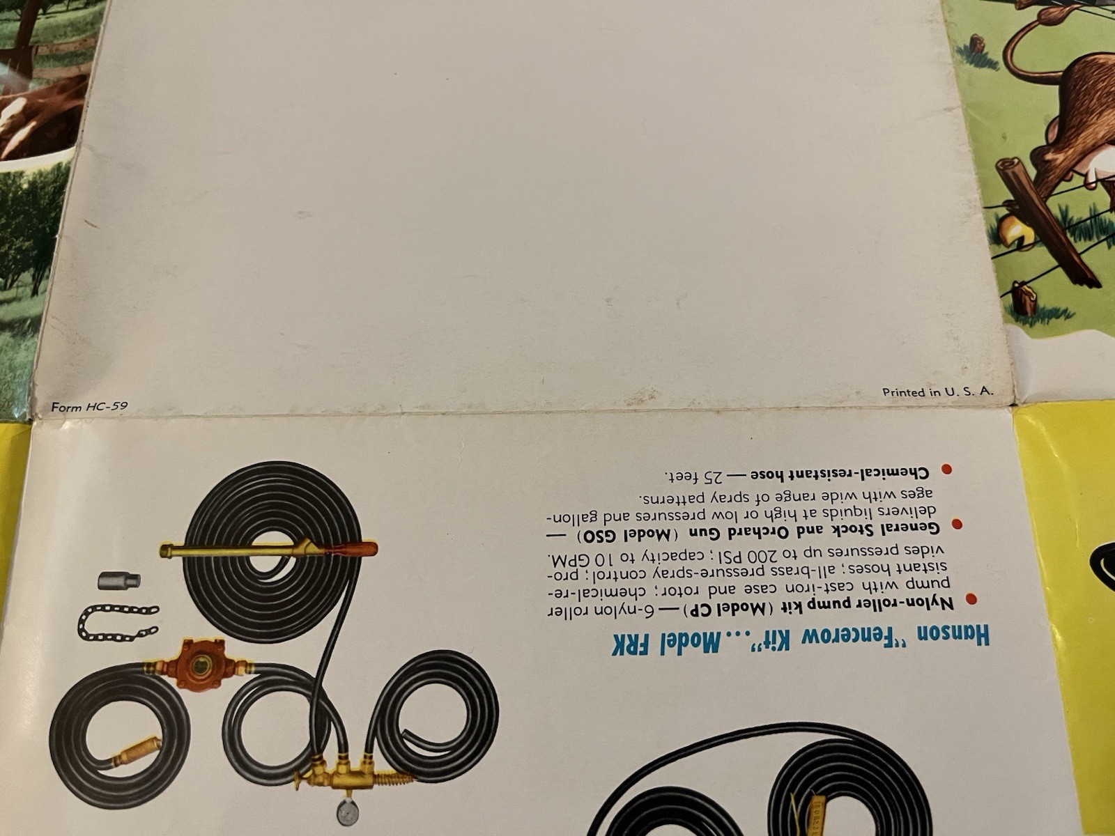 Hanson Equipment E-Z Spray Swathomatic V-G Spray Sprayers Brochure Poster Rare