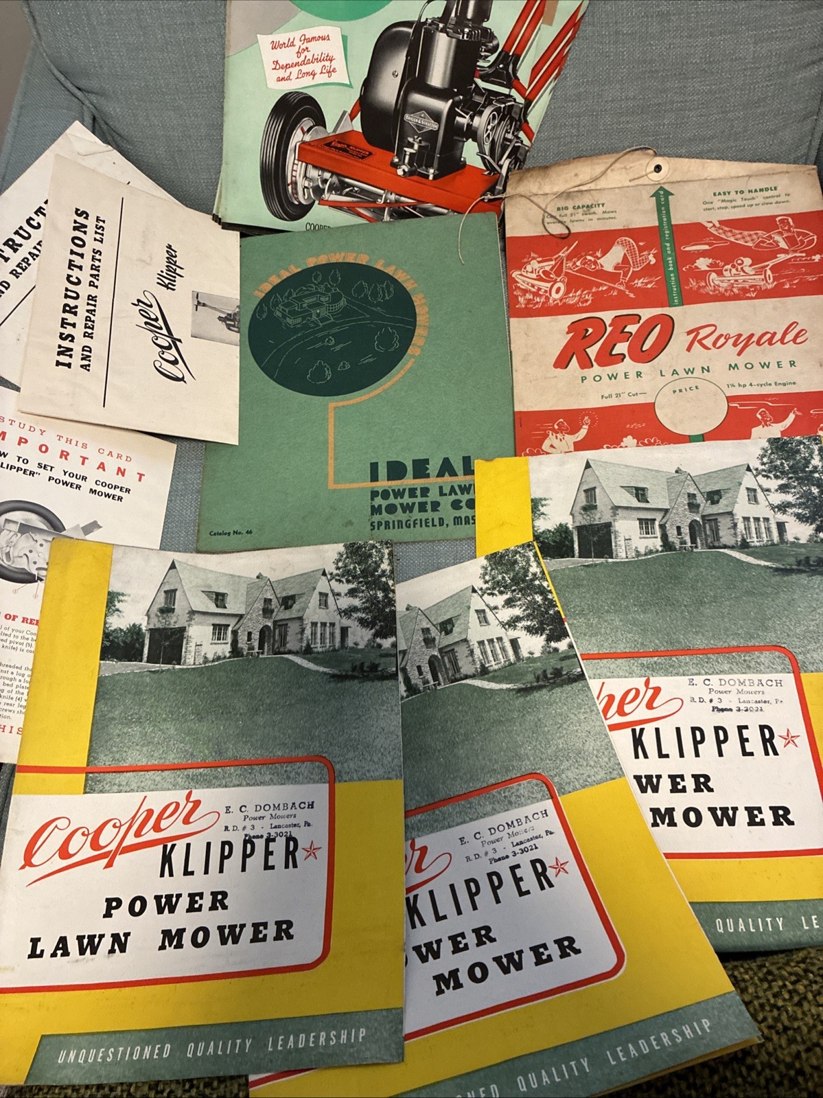 Antique Reel Mower Brochures Cooper Clipper REO Worthingron Jacobson Lancaster