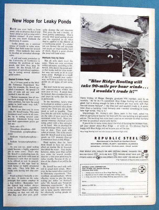 Original 1965 Building Products Ad Features Harold Hickey of Meigs Georgia