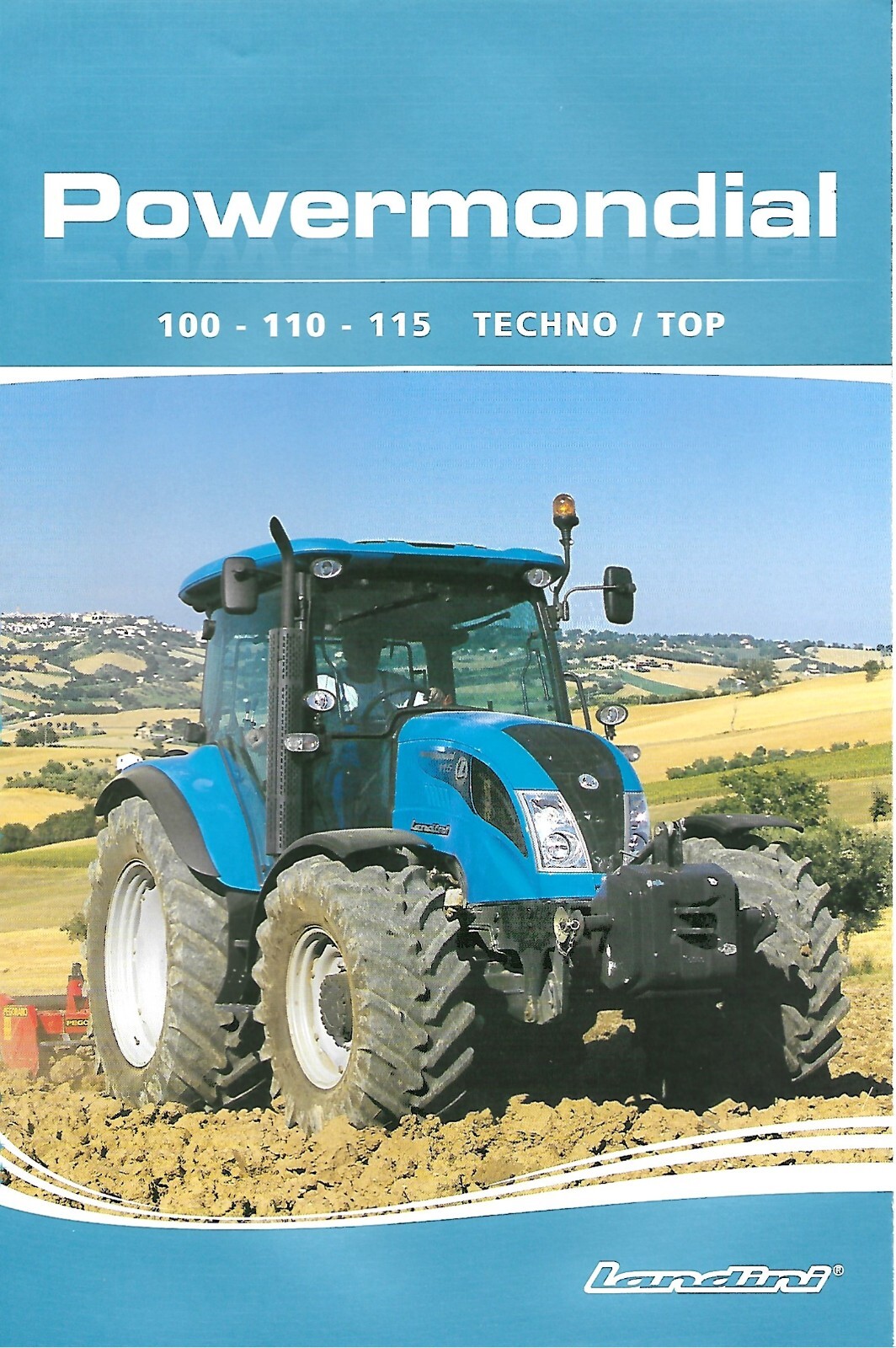 Farm Tractor Brochure – Landini – Powermondial 100 110 115 Techno – 2009 (F8155)