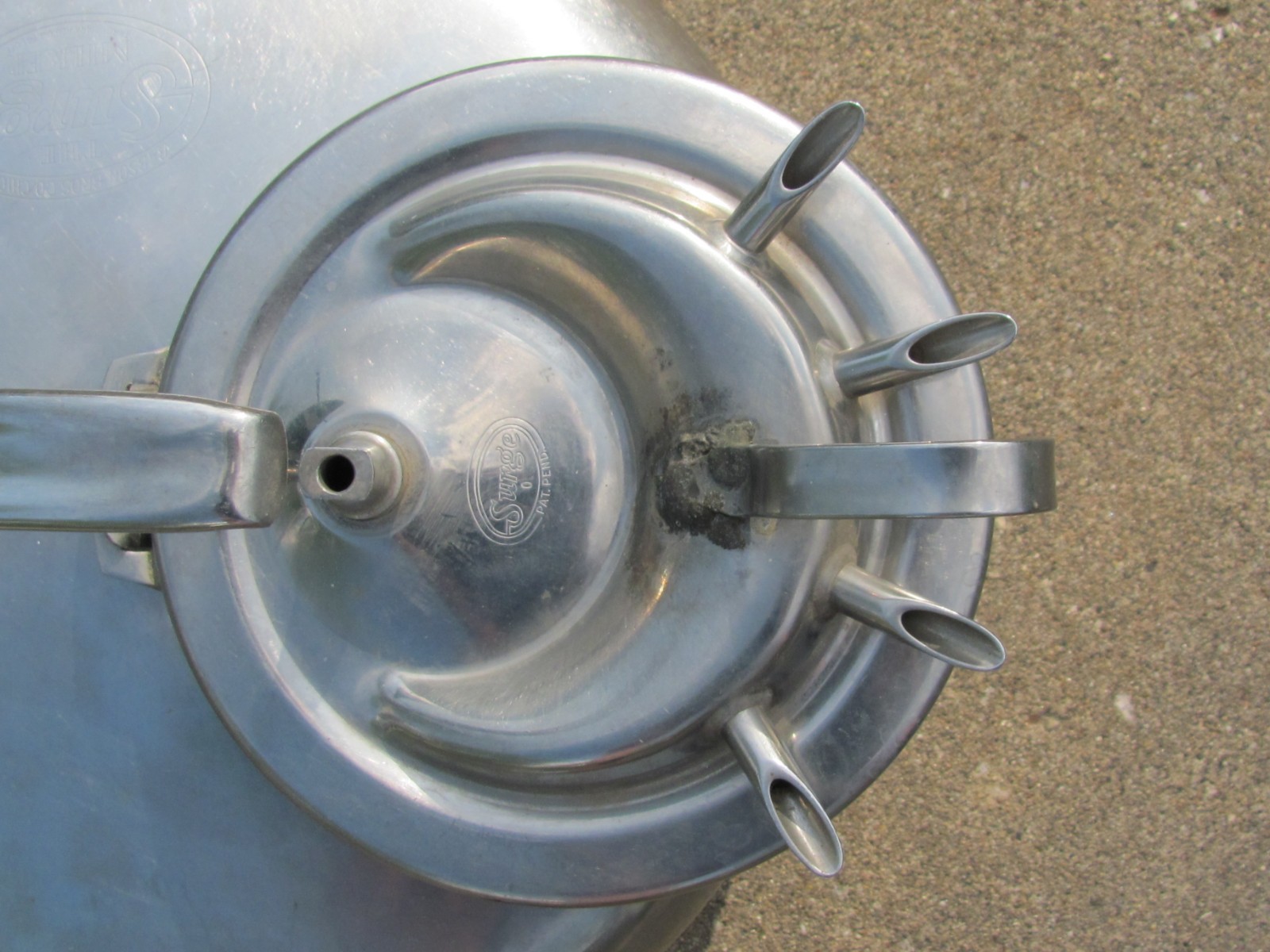 Vtg Surge Babson Bros Stainless Steel Milking Machine Dairy Cow Bucket Pick up