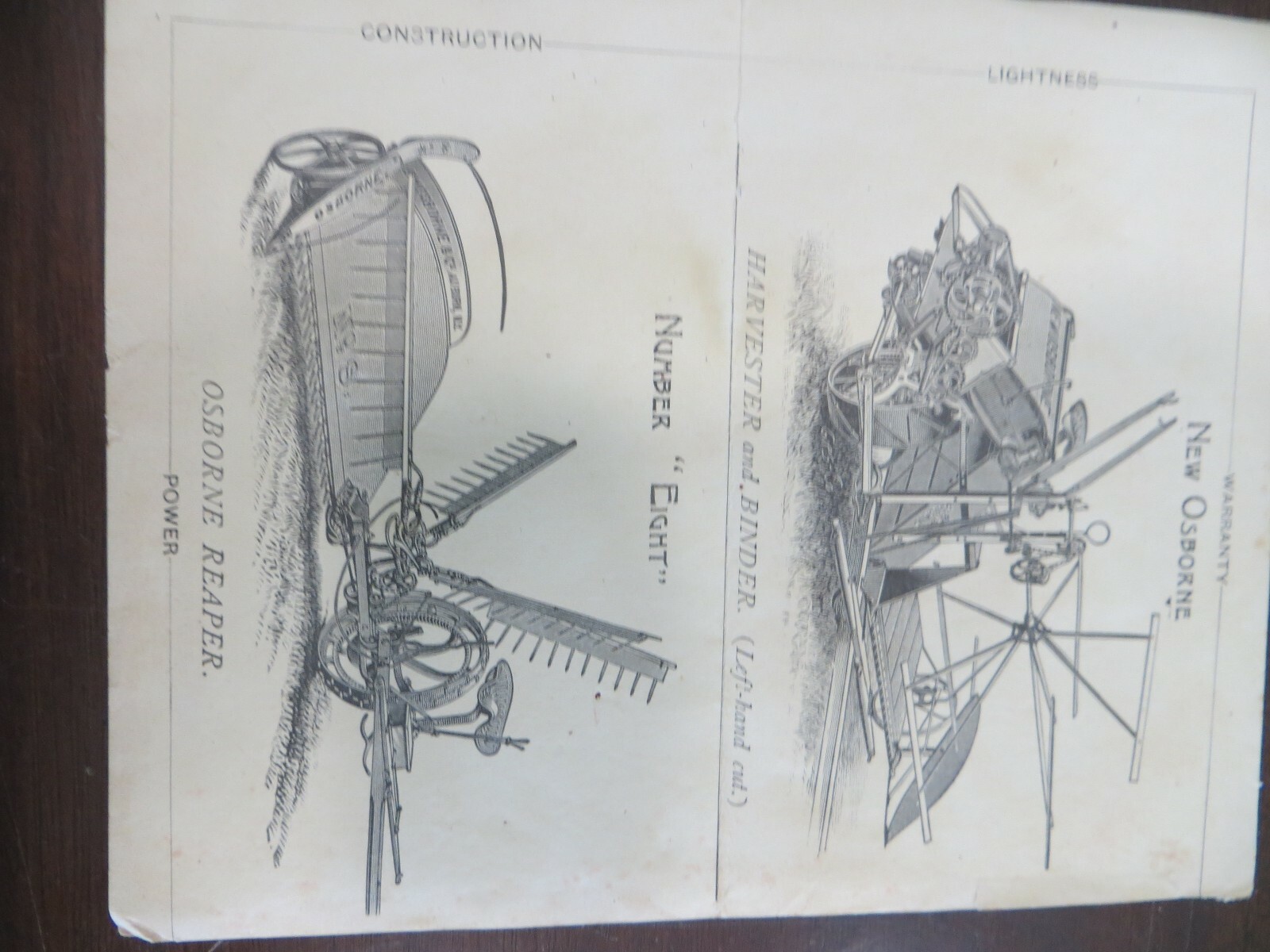Osborne Harvester & Binder,Osborne Reaper Horsees Picture Victorian Trade Card