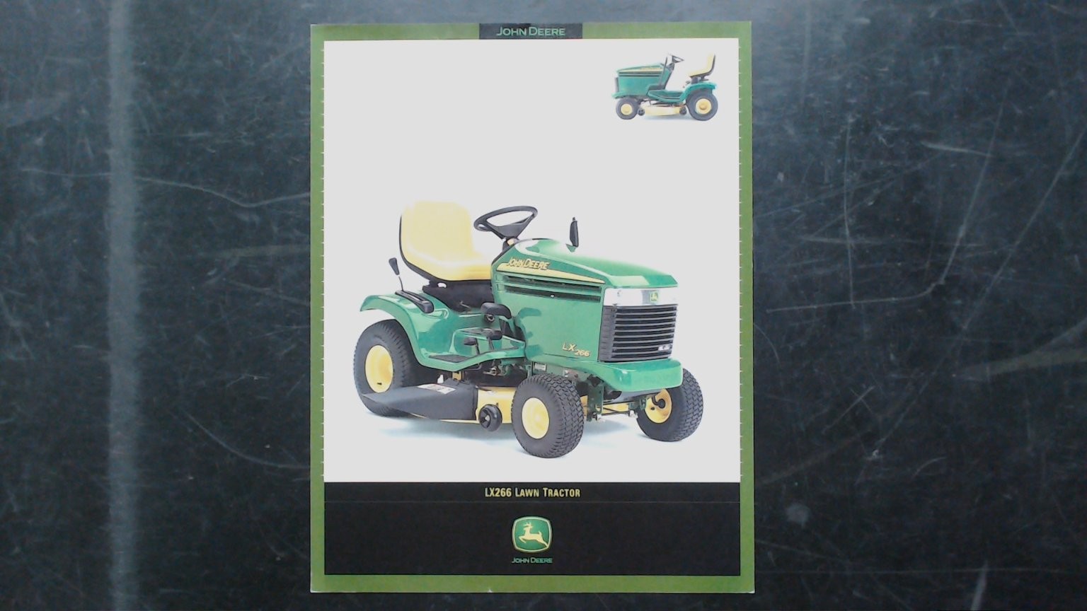 John Deere LX266 Lawn Tractor Brochure Green Yellow Vintage