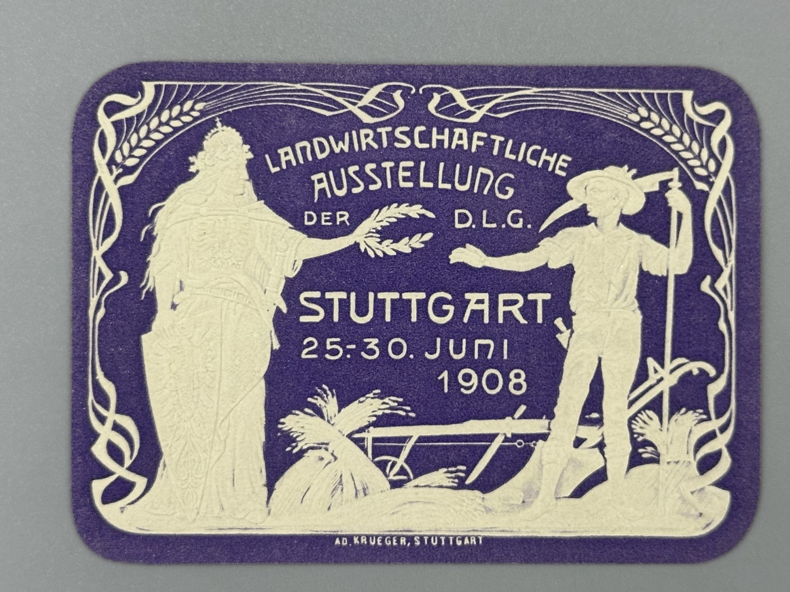 1902 MANNHEIM Germany FARM EXPO Agricultural Advertising POSTER STAMP Cinderella